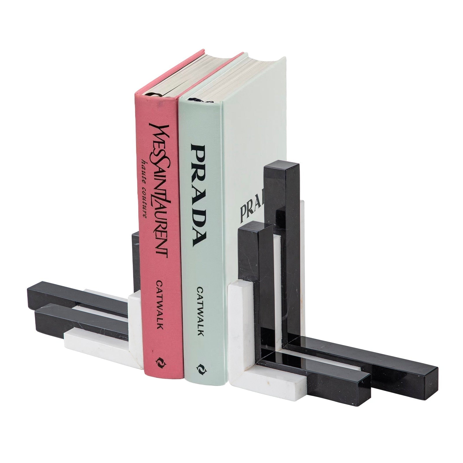Tamo White & Black Marble Bookend