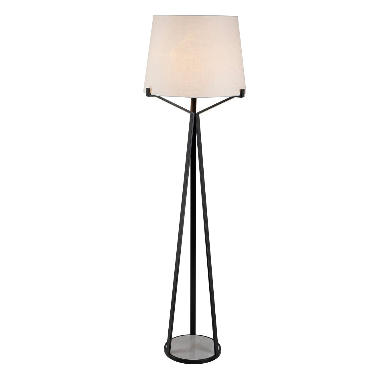 Luca White Marble & Black Metal Floor Lamp