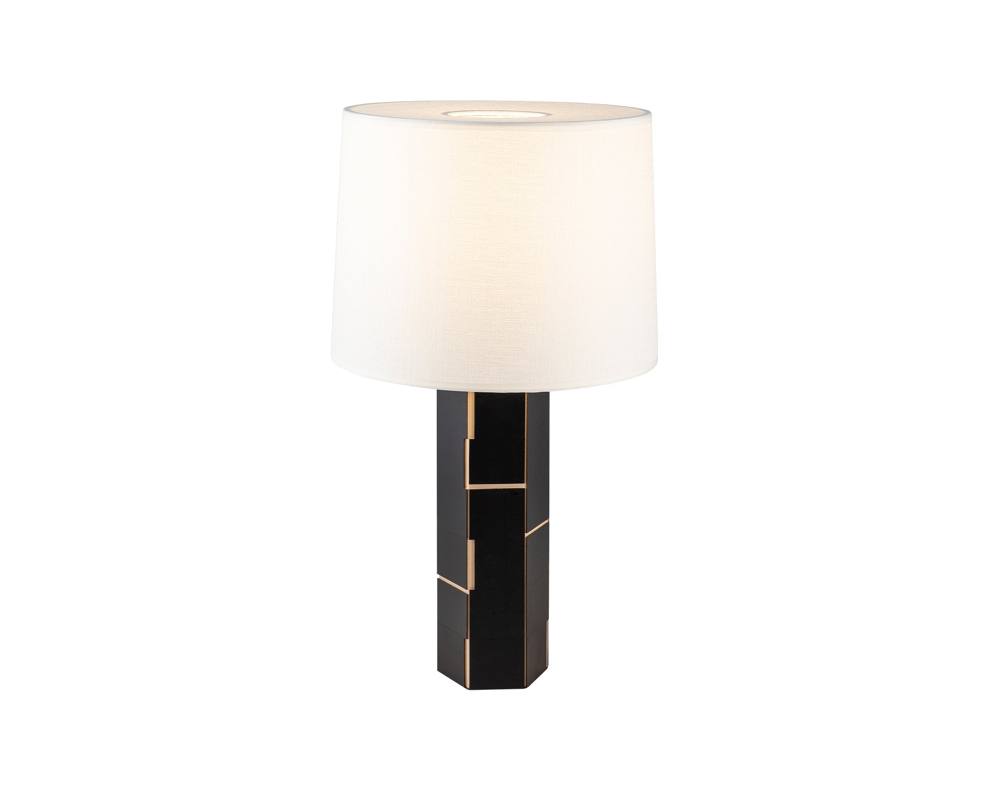 Exeter Table Lamp - Black Leather