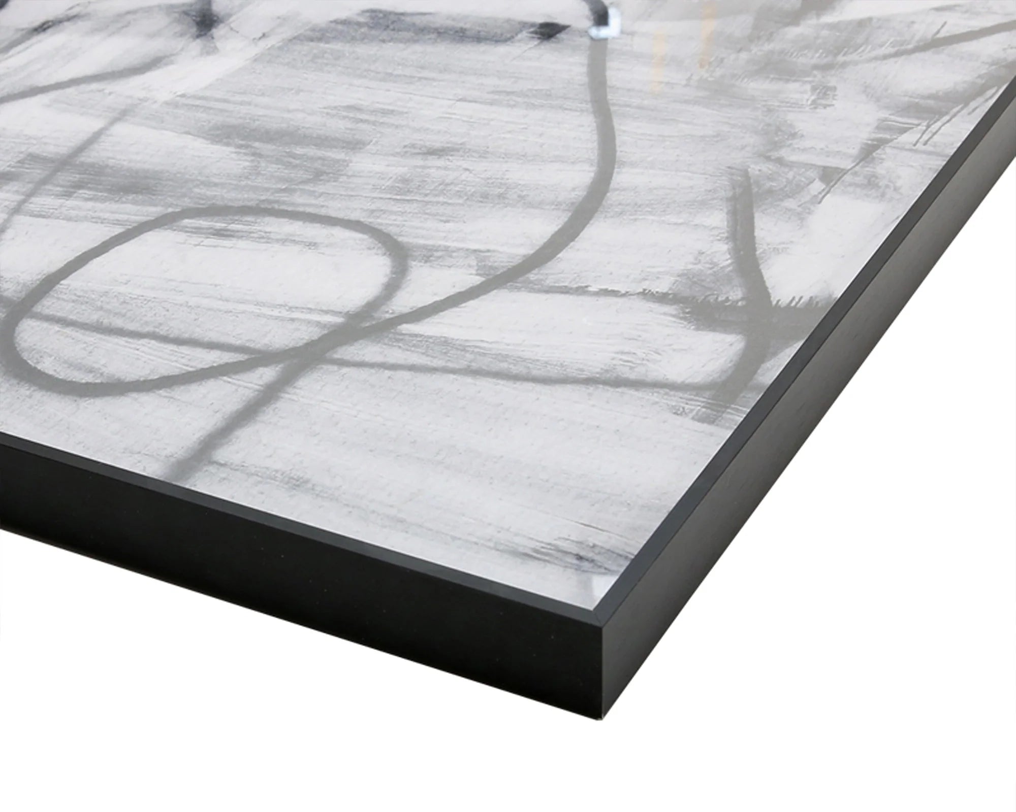 Graphite Framed Abstract Black & Grey Wall Art Print