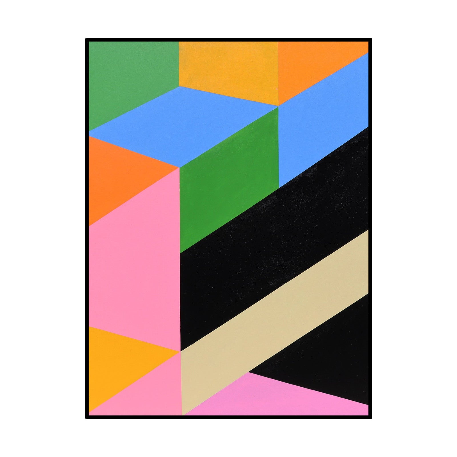 Zultanite Multicolour Hand-Painted Geometric Canvas Wall Art