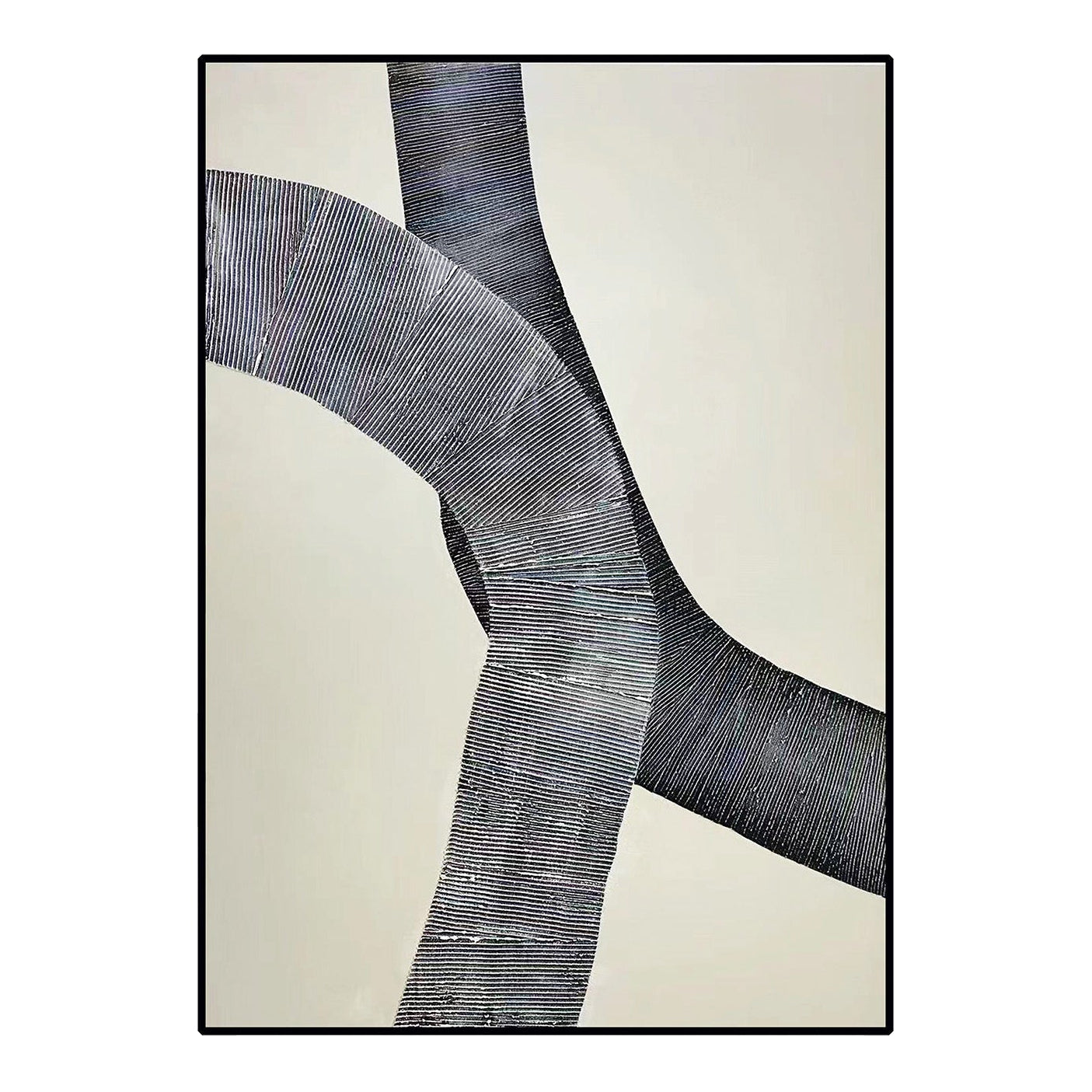 Mind Maze Grey & Cream Abstract Canvas Wall Art