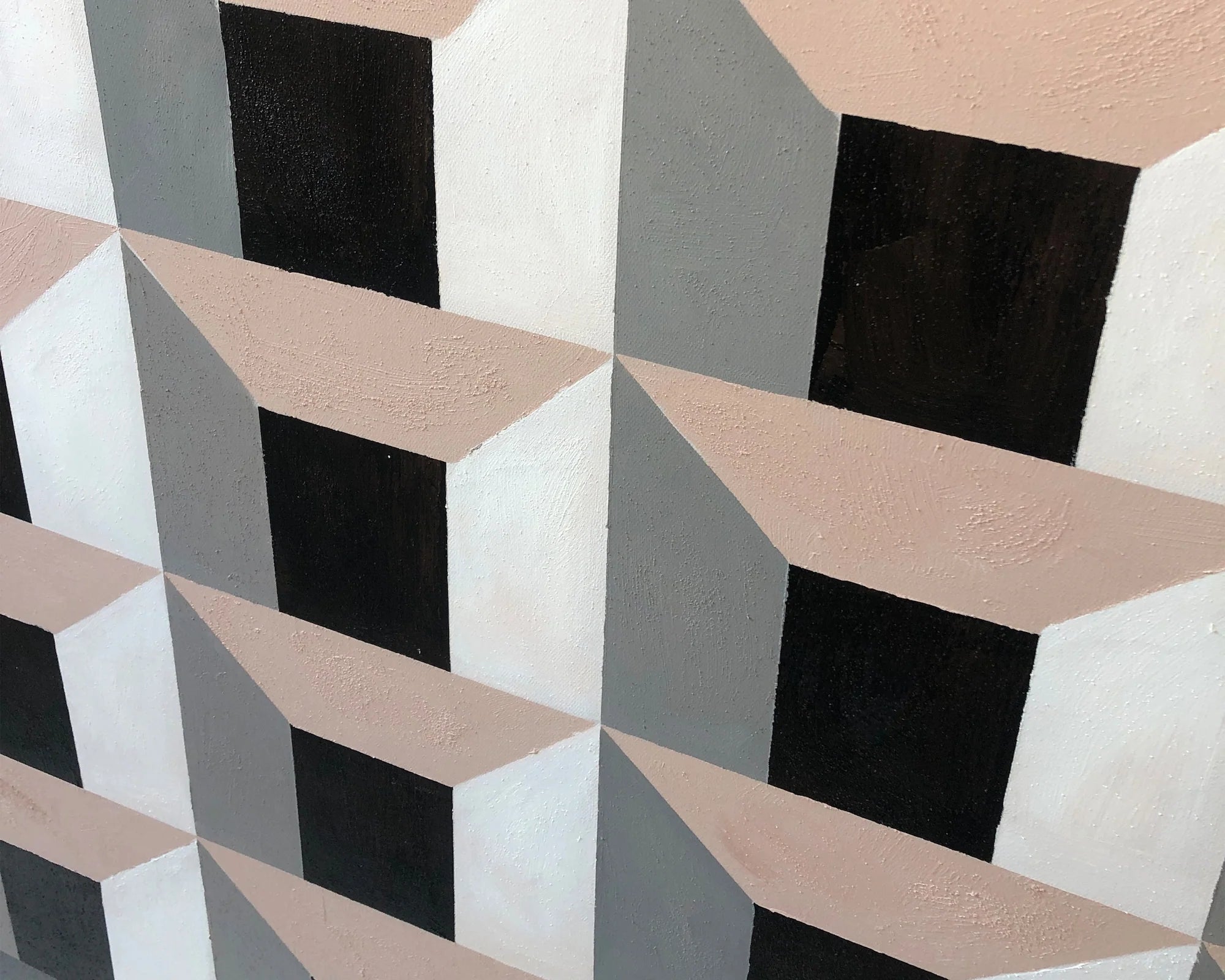 Cipher Hand-Painted Geometric Canvas Wall Art