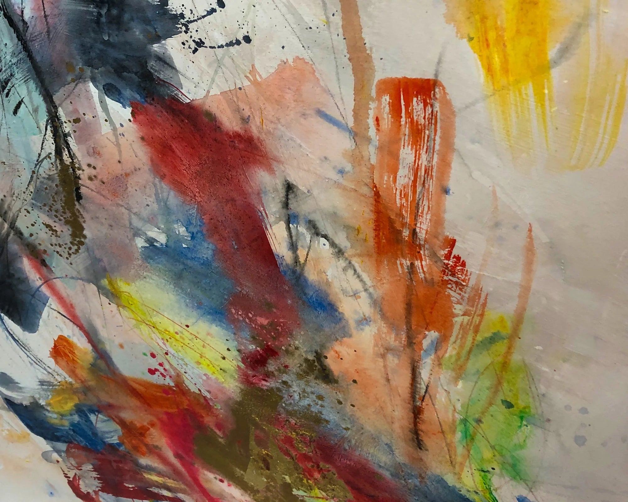 Rhapsody Multicolour Hand-Painted Abstract Canvas Wall Art