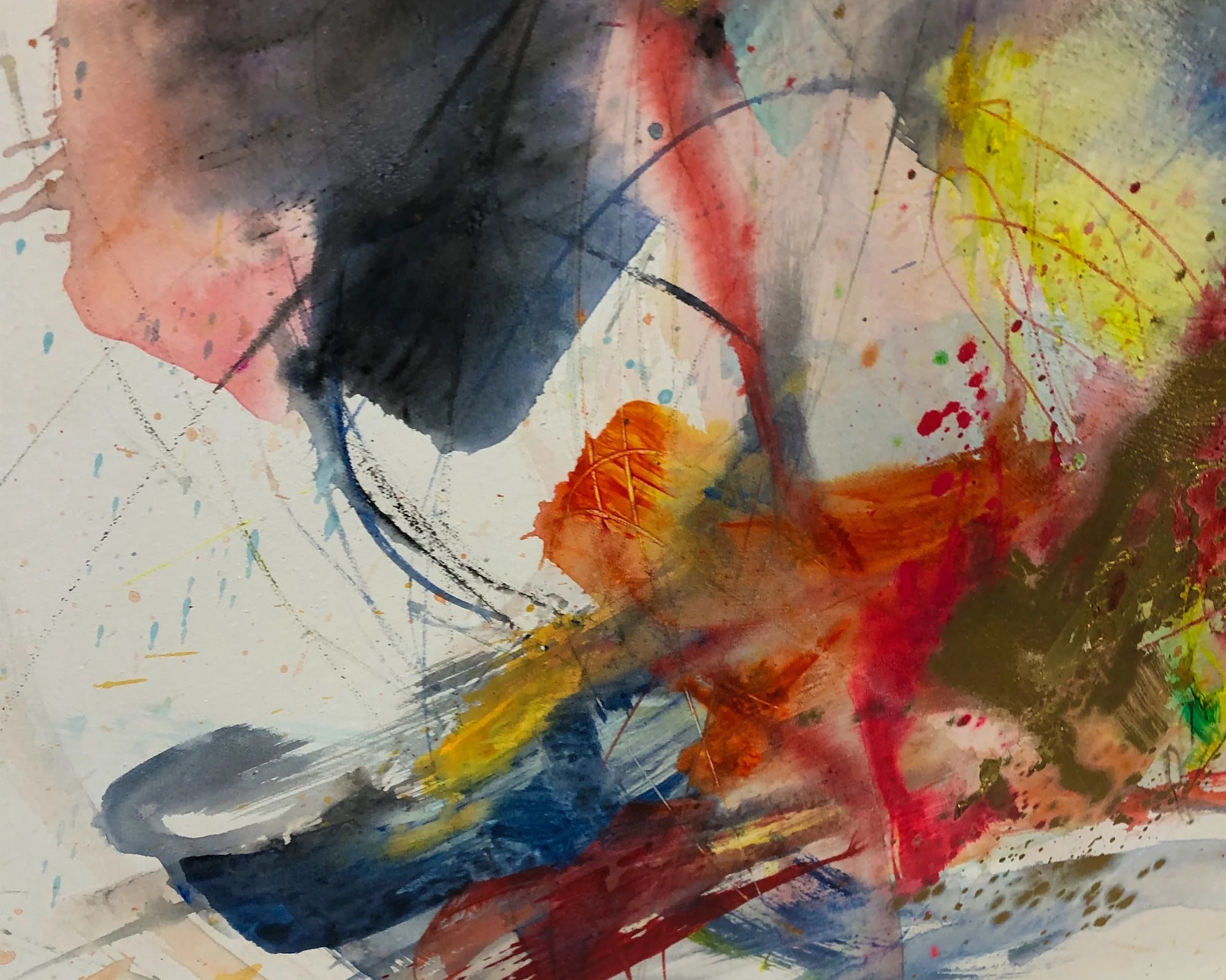 Rhapsody Multicolour Hand-Painted Abstract Canvas Wall Art