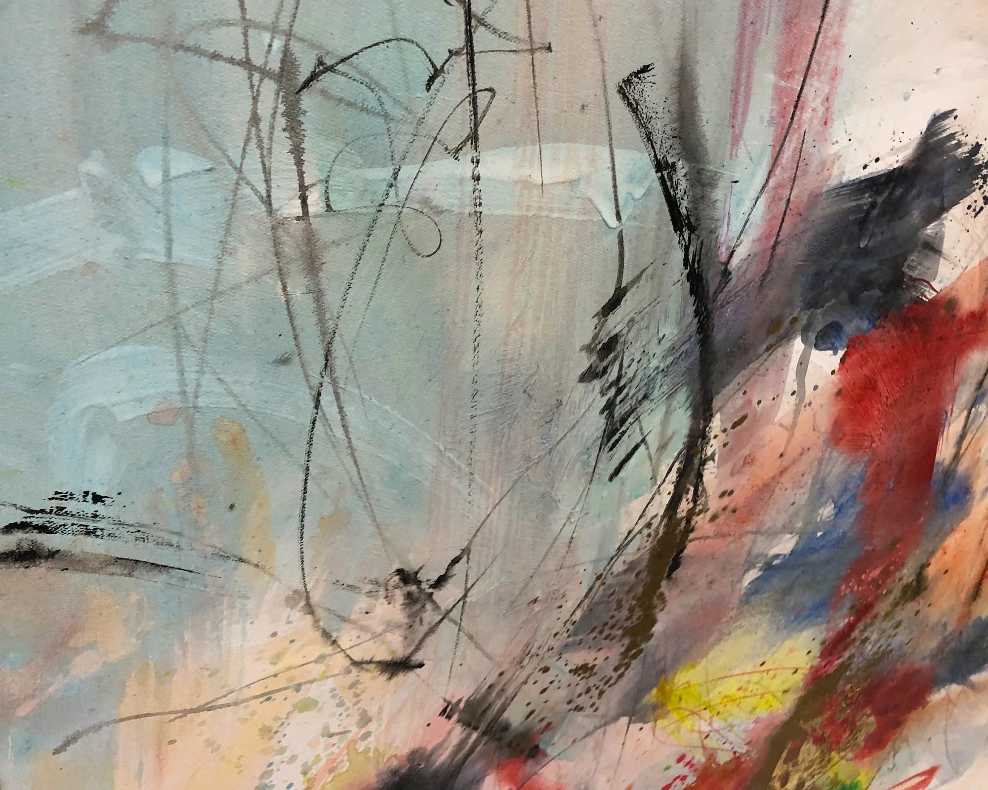 Rhapsody Multicolour Hand-Painted Abstract Canvas Wall Art