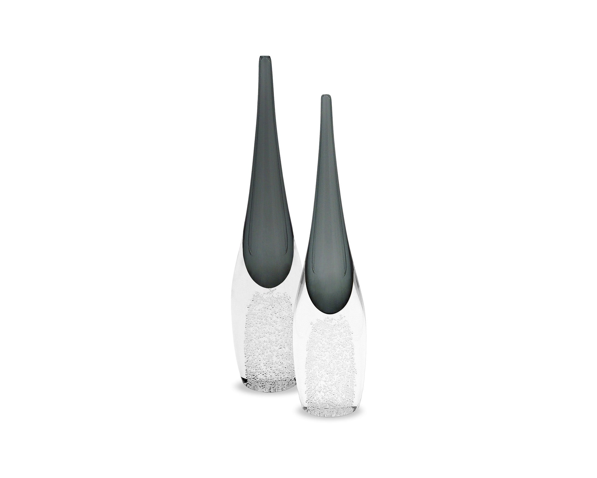 Ellis Crystal Small Vase - Grey Glass