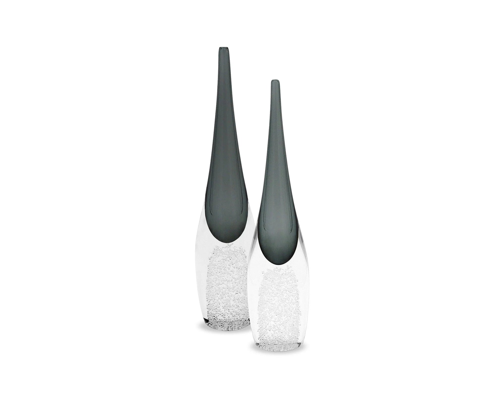 Ellis Small Grey Crystal Glass Vase