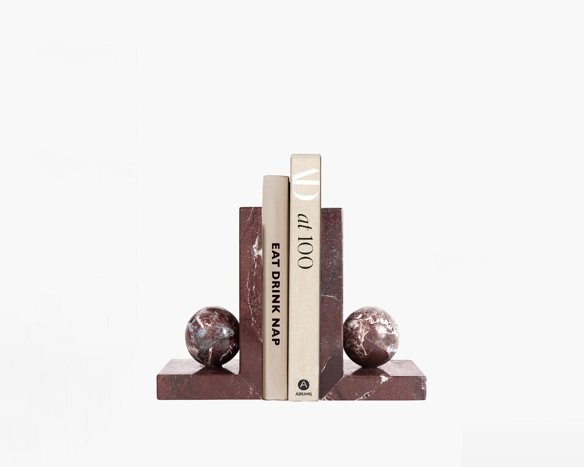 Ebury Bookends - Rojo Levante Marble