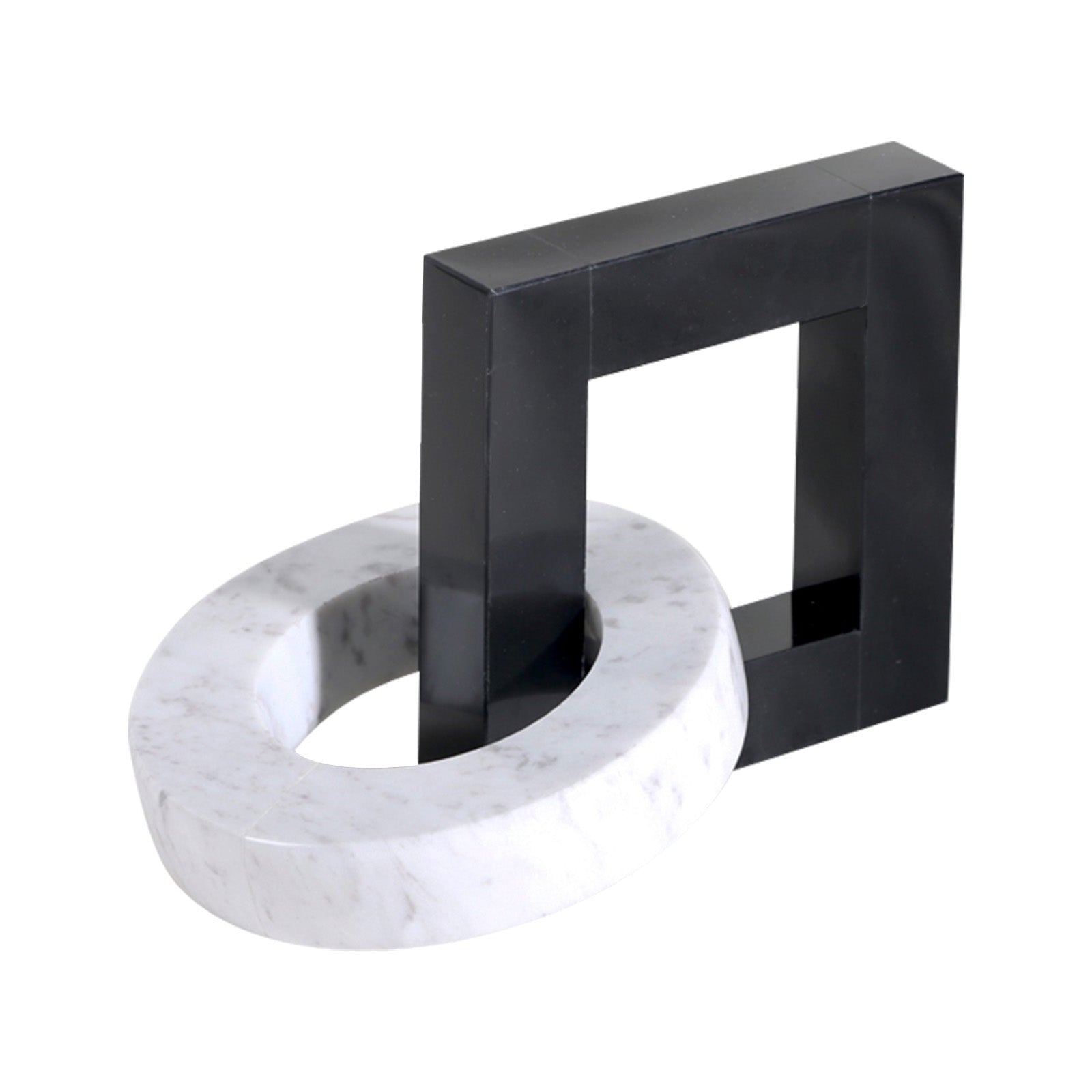 Link Black & White Marble Sculpture