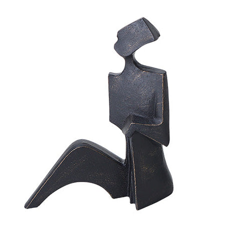 Isla Sitting Lady Black Ceramic Sculpture