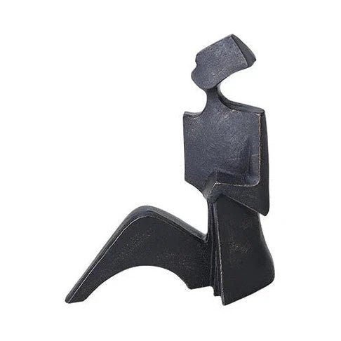 Isla Black Resin Sitting Lady Sculpture