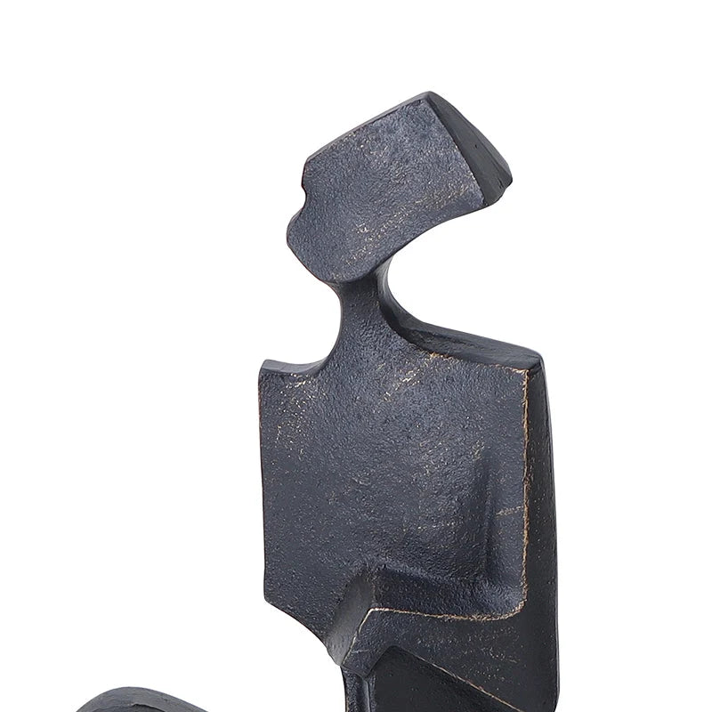 Isla Black Resin Sitting Lady Sculpture