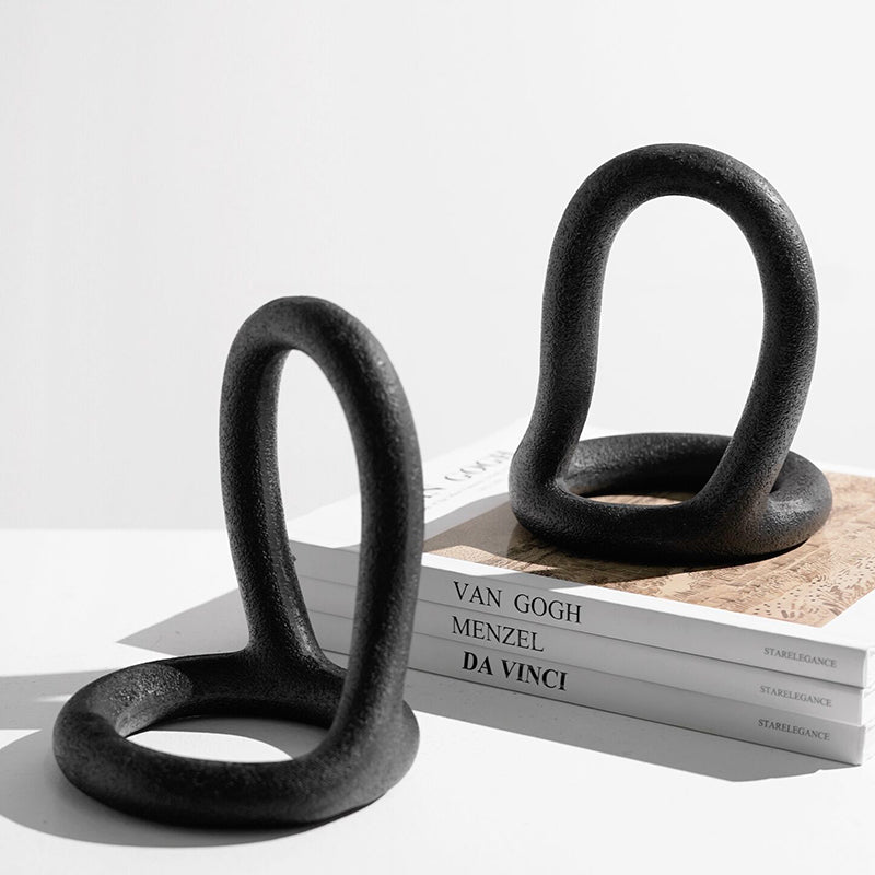 Como Black Resin Bookends