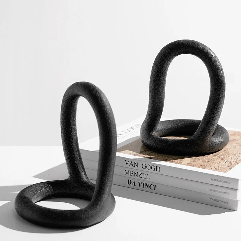 Como Black Resin Bookends