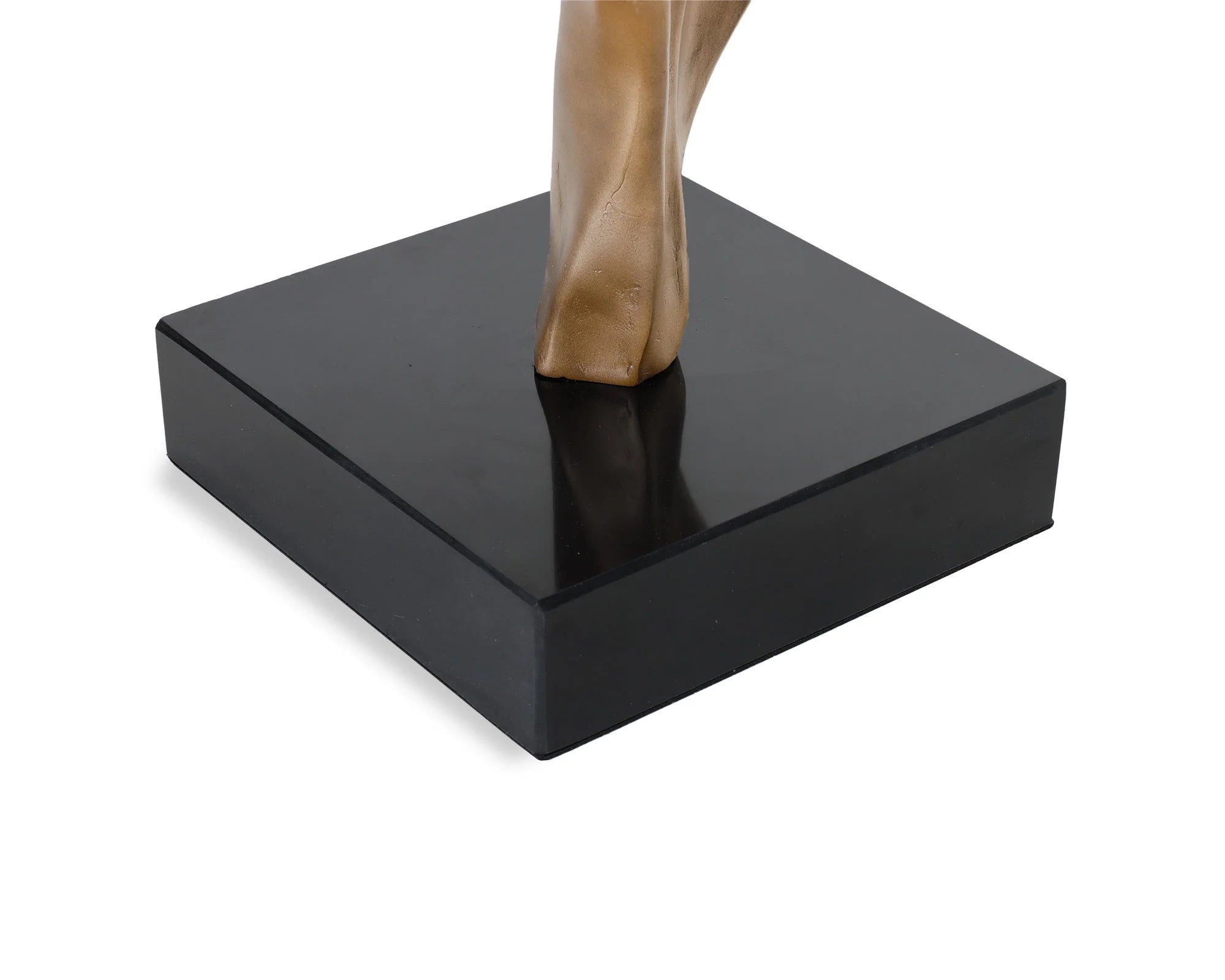 Petra Bronze Resin & Black Marble Geometric Sculpture