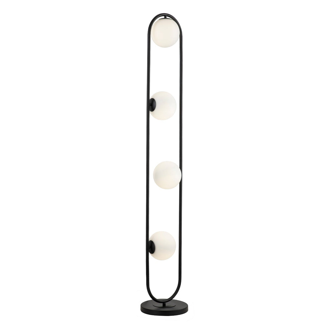 Luca Matt Black & White Glass Floor Lamp
