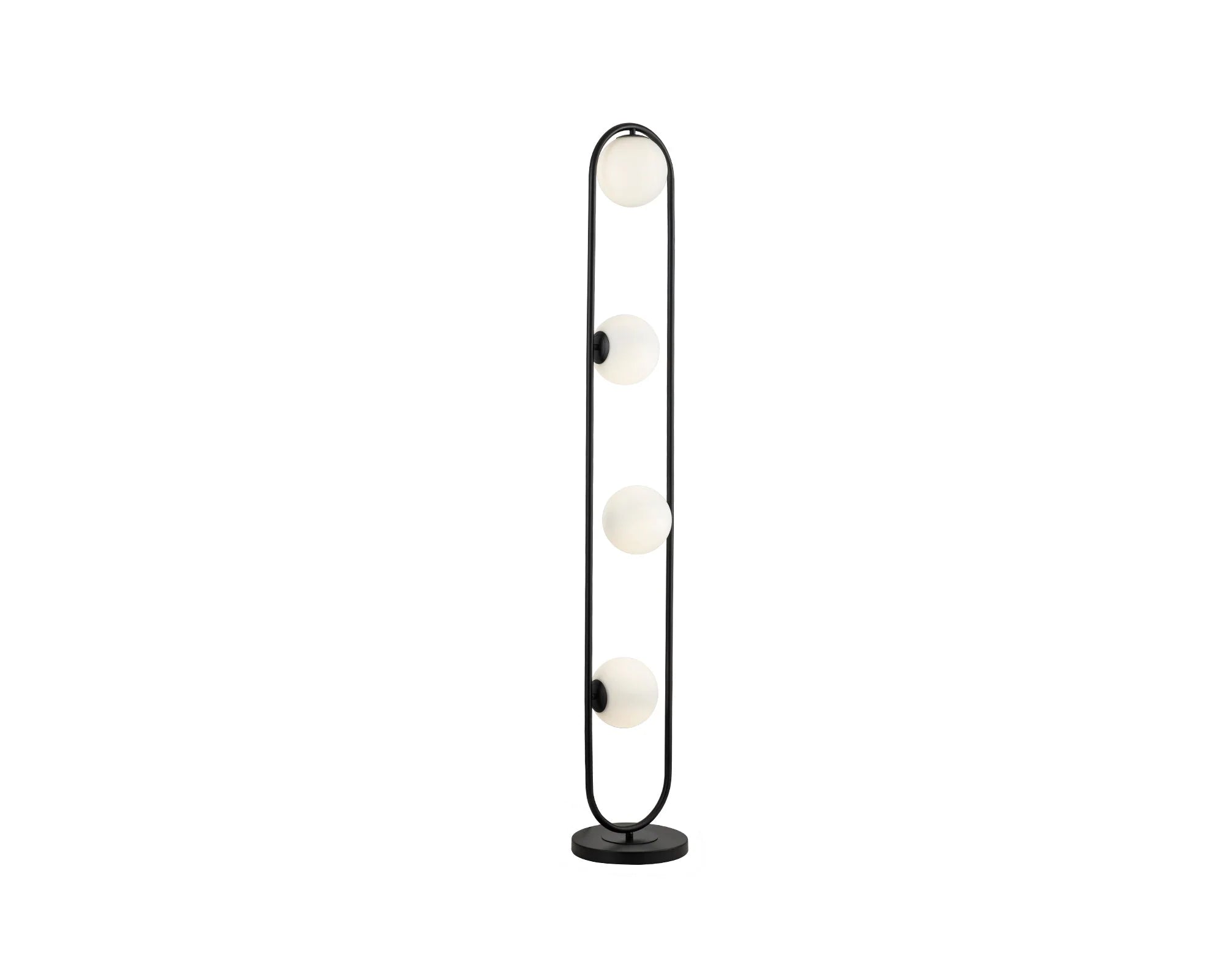 Luca Matt Black & White Glass Floor Lamp