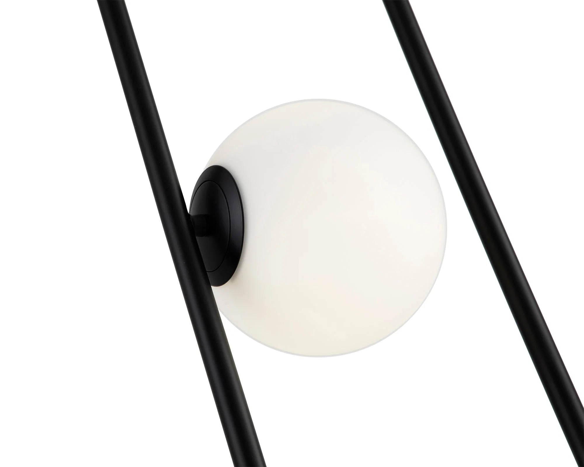 Luca Matt Black & White Glass Floor Lamp