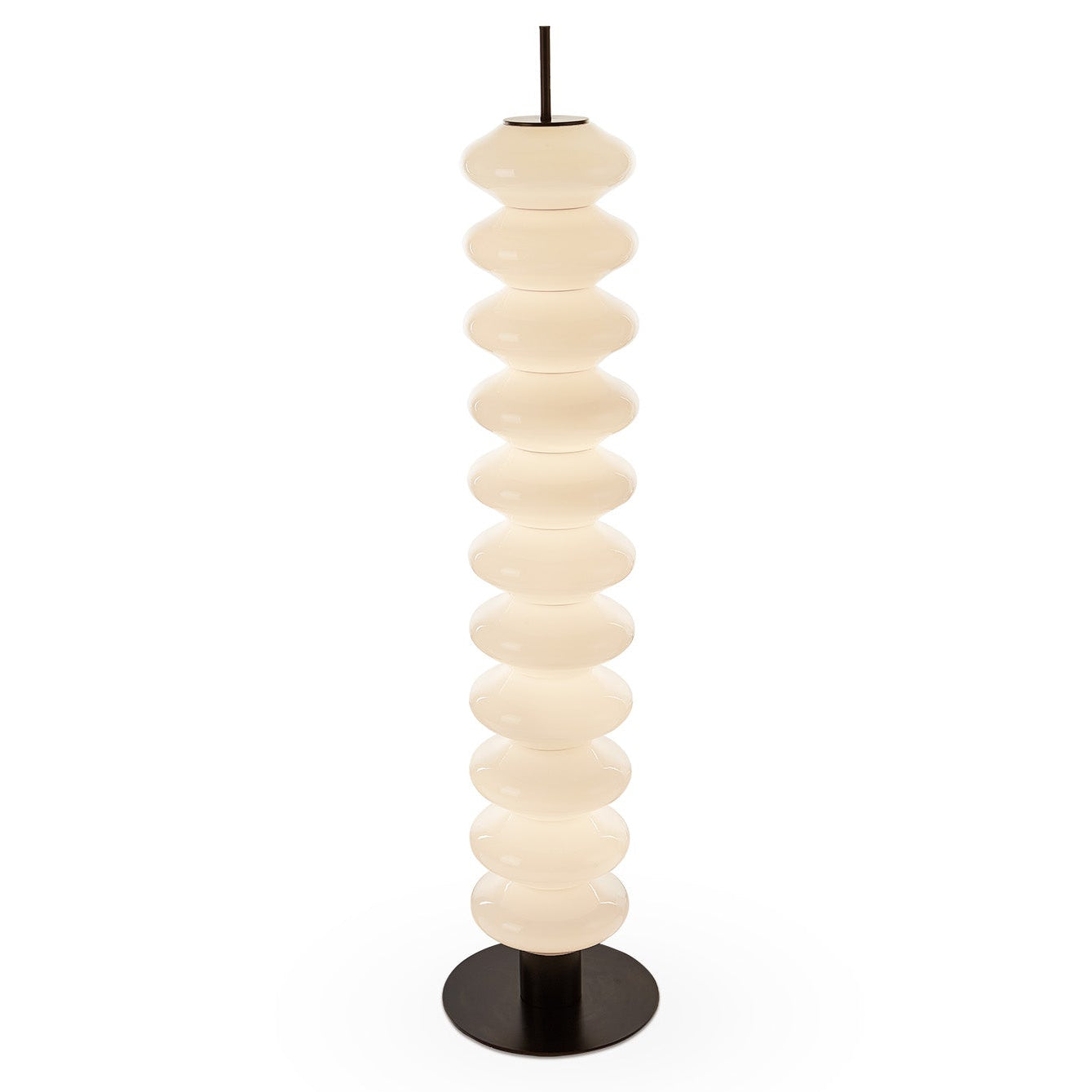 Jana White Glass & Black Iron Floor Lamp