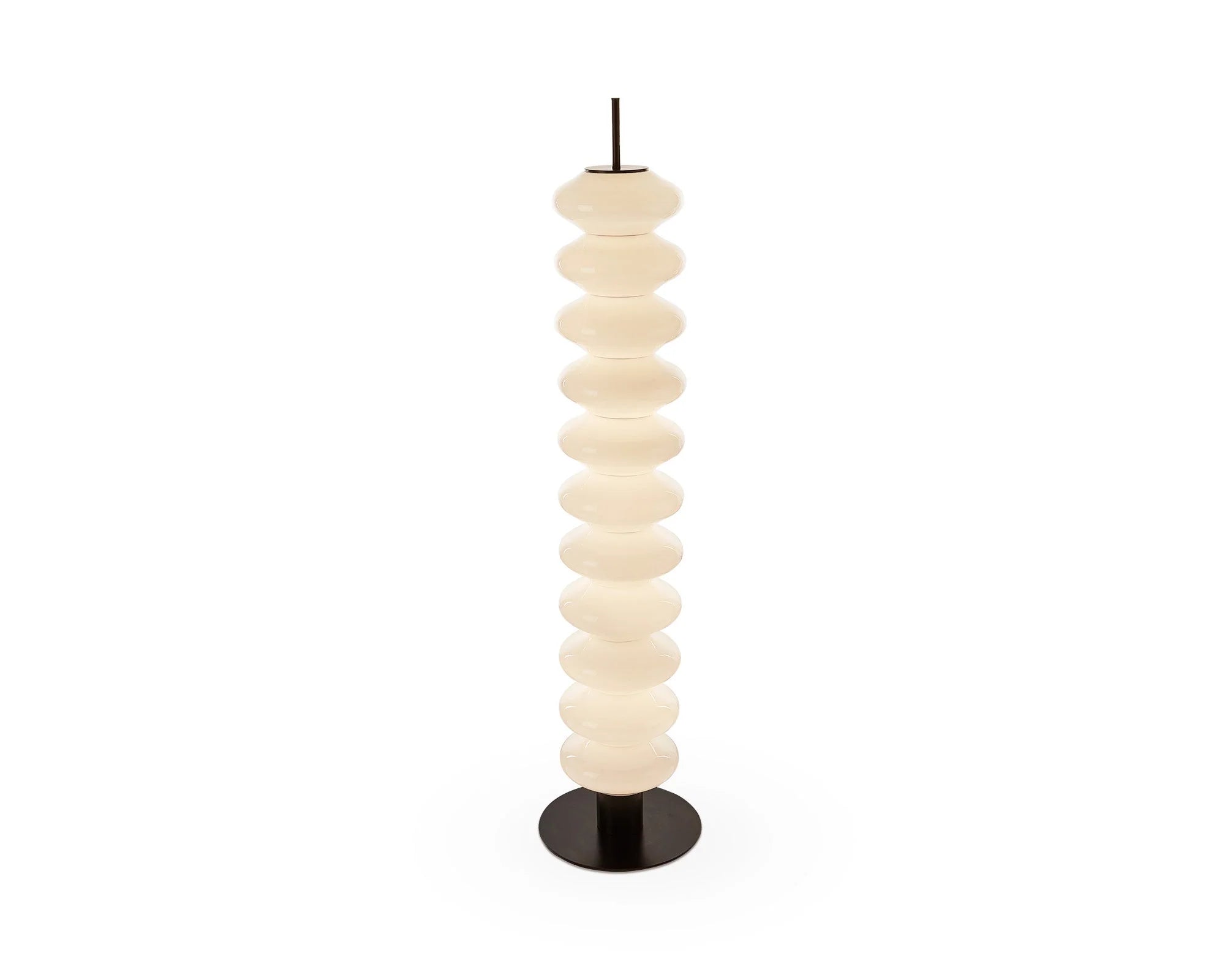 Jana White Glass & Black Iron Floor Lamp