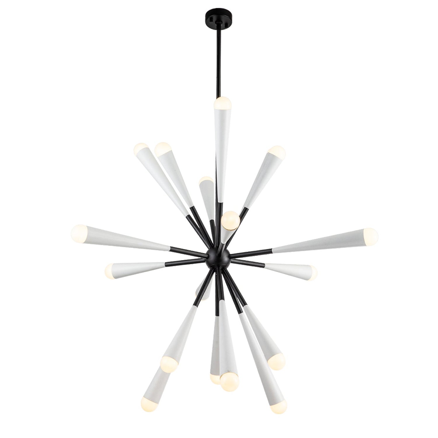 Pheonix Matt White Steel & White Glass Pendant Light