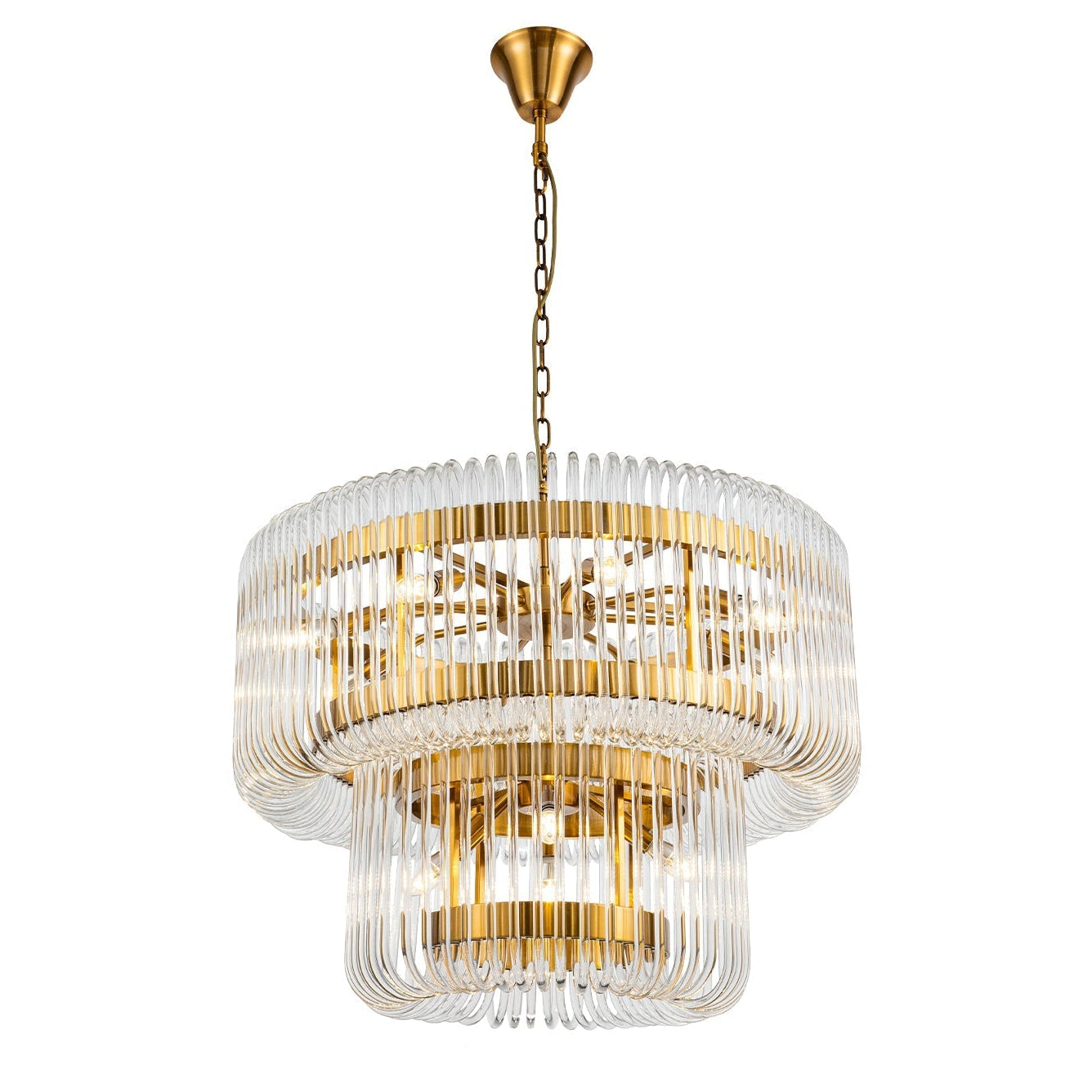 Mist Tall Brushed Brass Pendant Light
