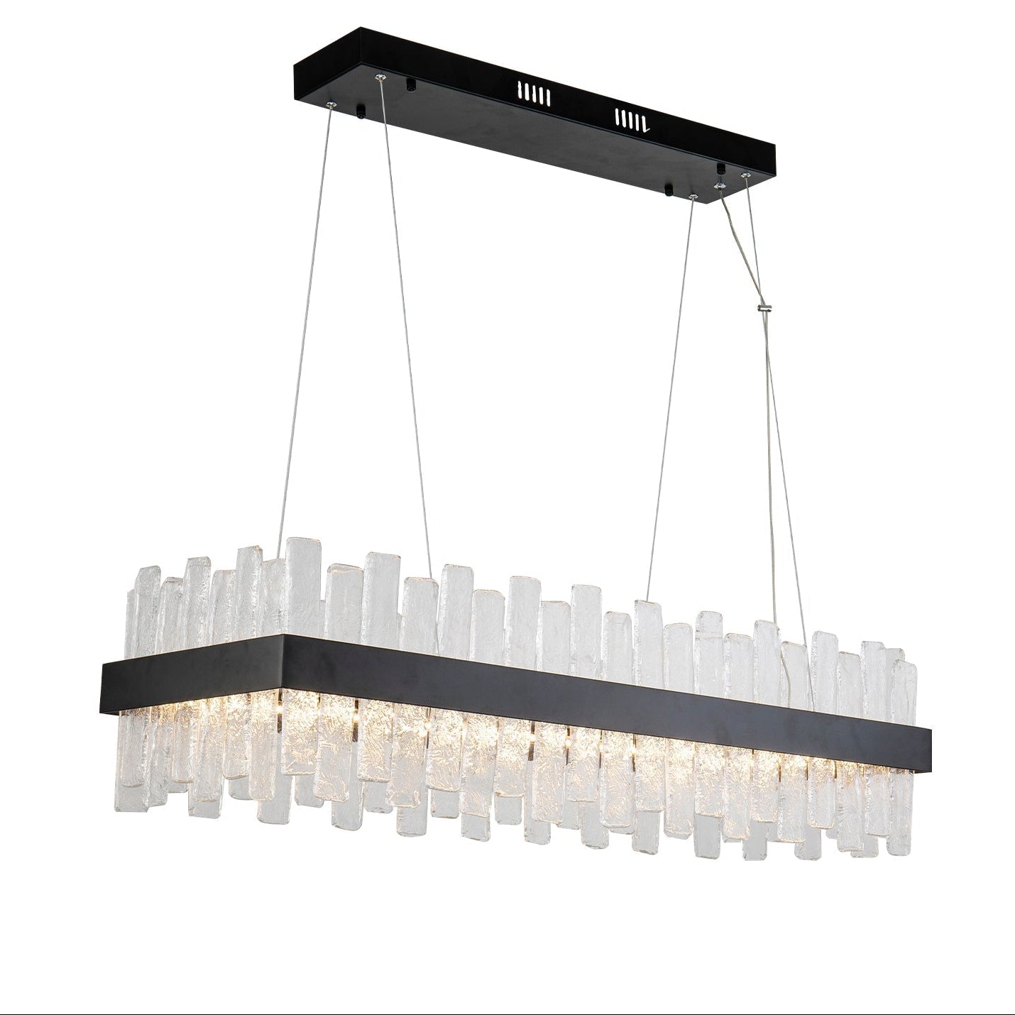 Aura Black Metal & Cast Glass Pendant Light