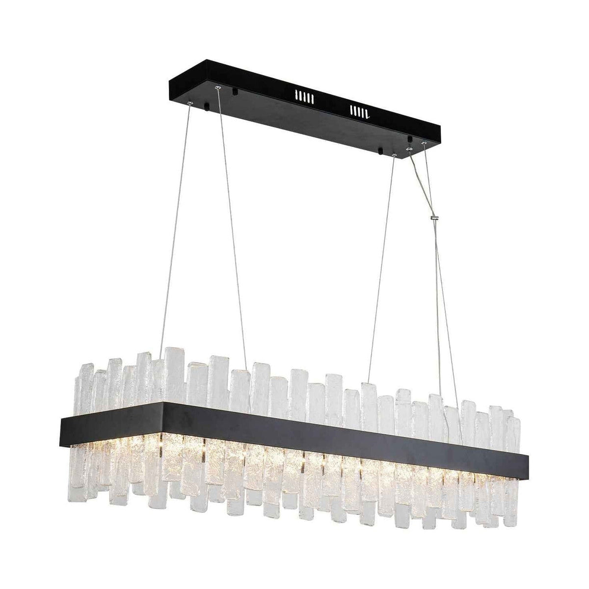 Aura Black Metal & Cast Glass Pendant Light