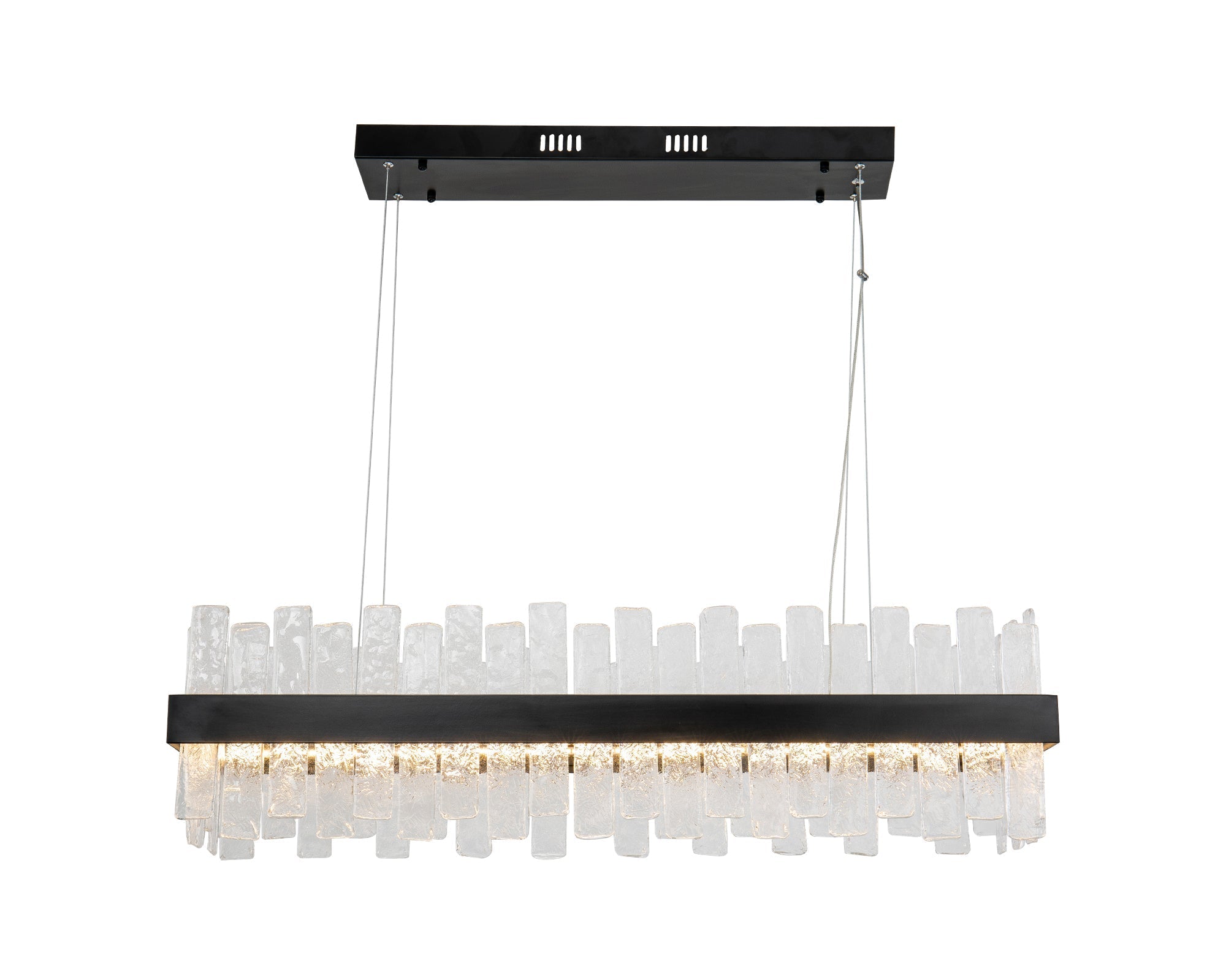 Aura Pendant Light - Black Metal & Cast Glass