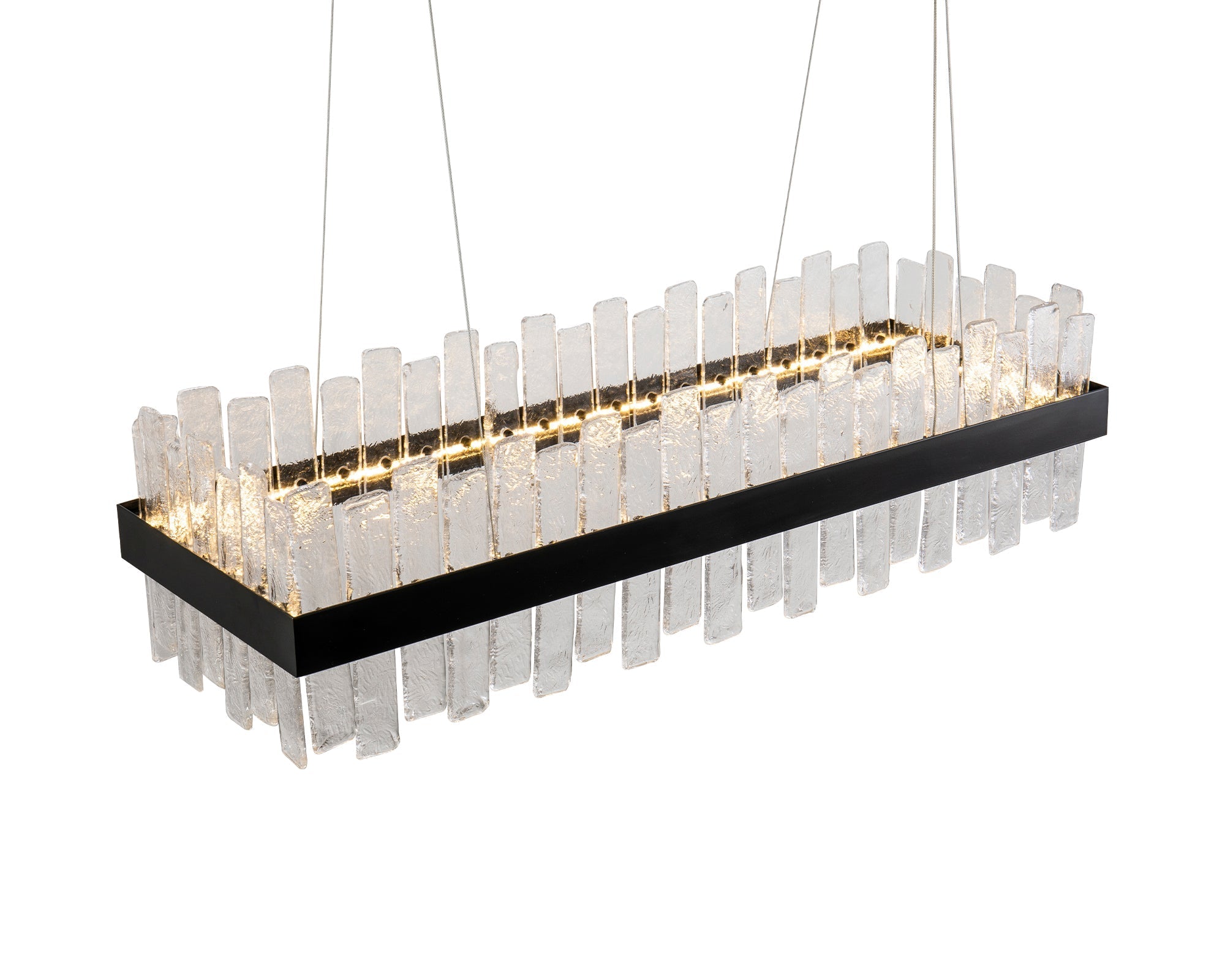 Aura Pendant Light - Black Metal & Cast Glass