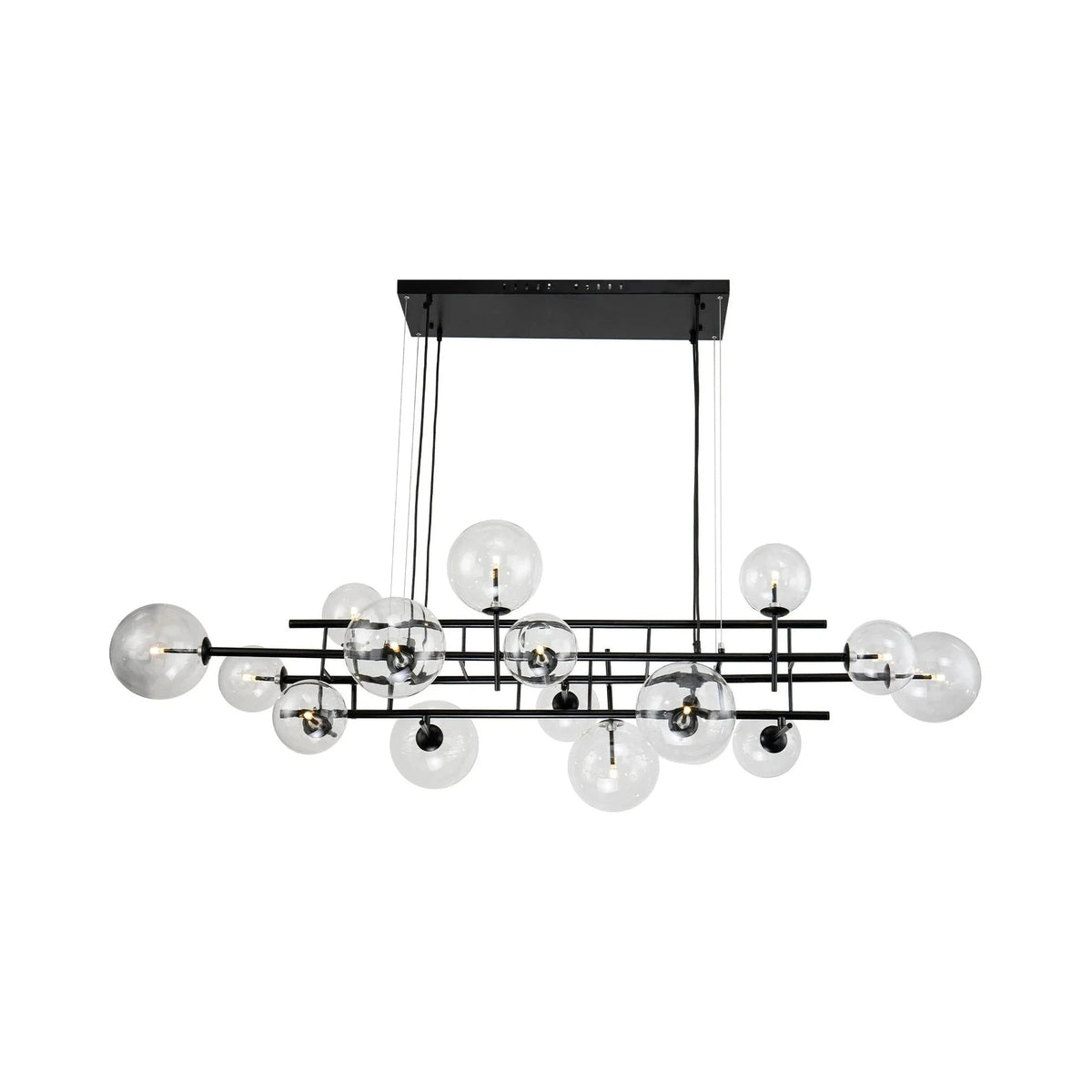 Icardi Matt Black & Clear Glass Pendant Light