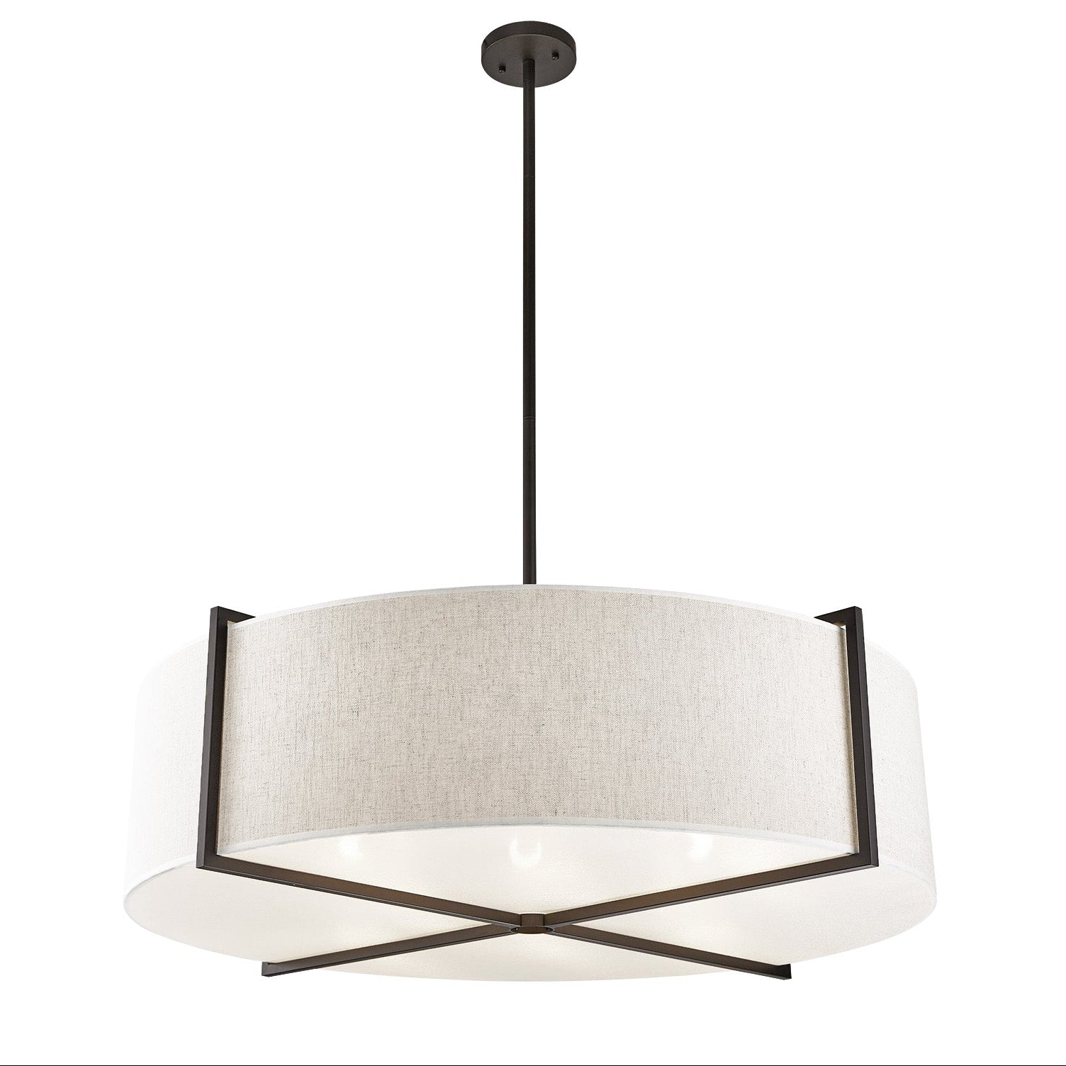 Sanderson Beige Linen Pendant Light Medium