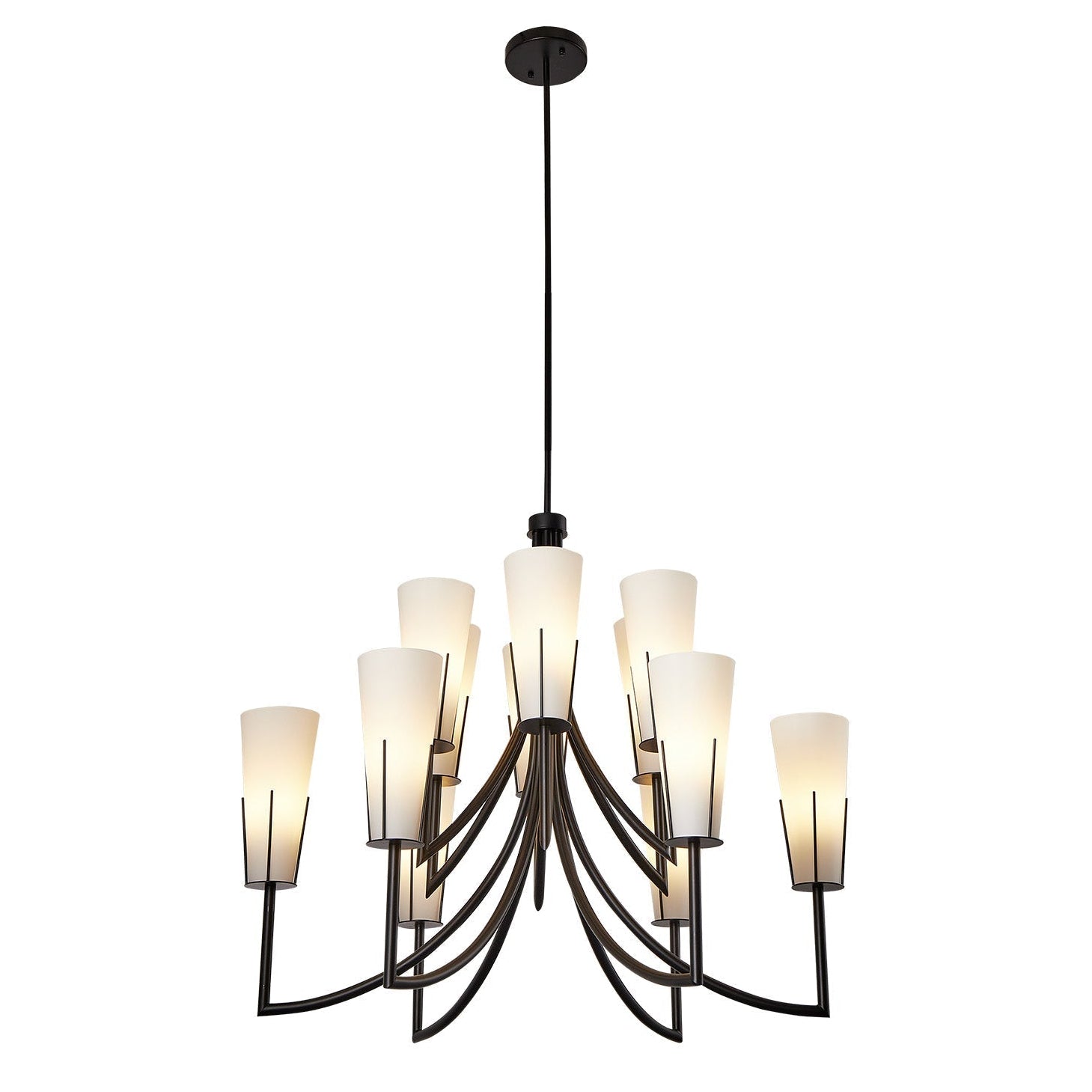 Magestic Black & White Glass Chandelier