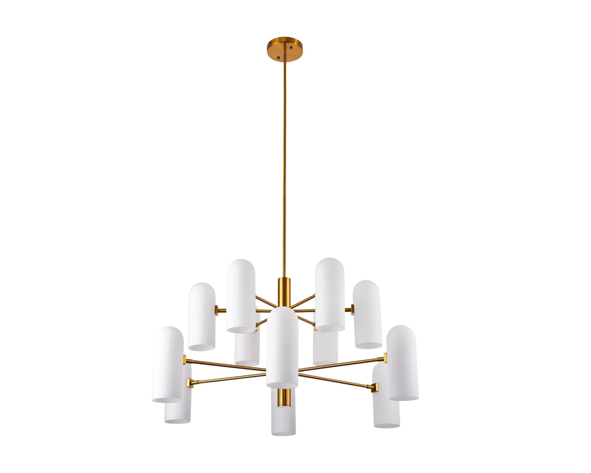 Pawson Brass & White Glass Chandelier