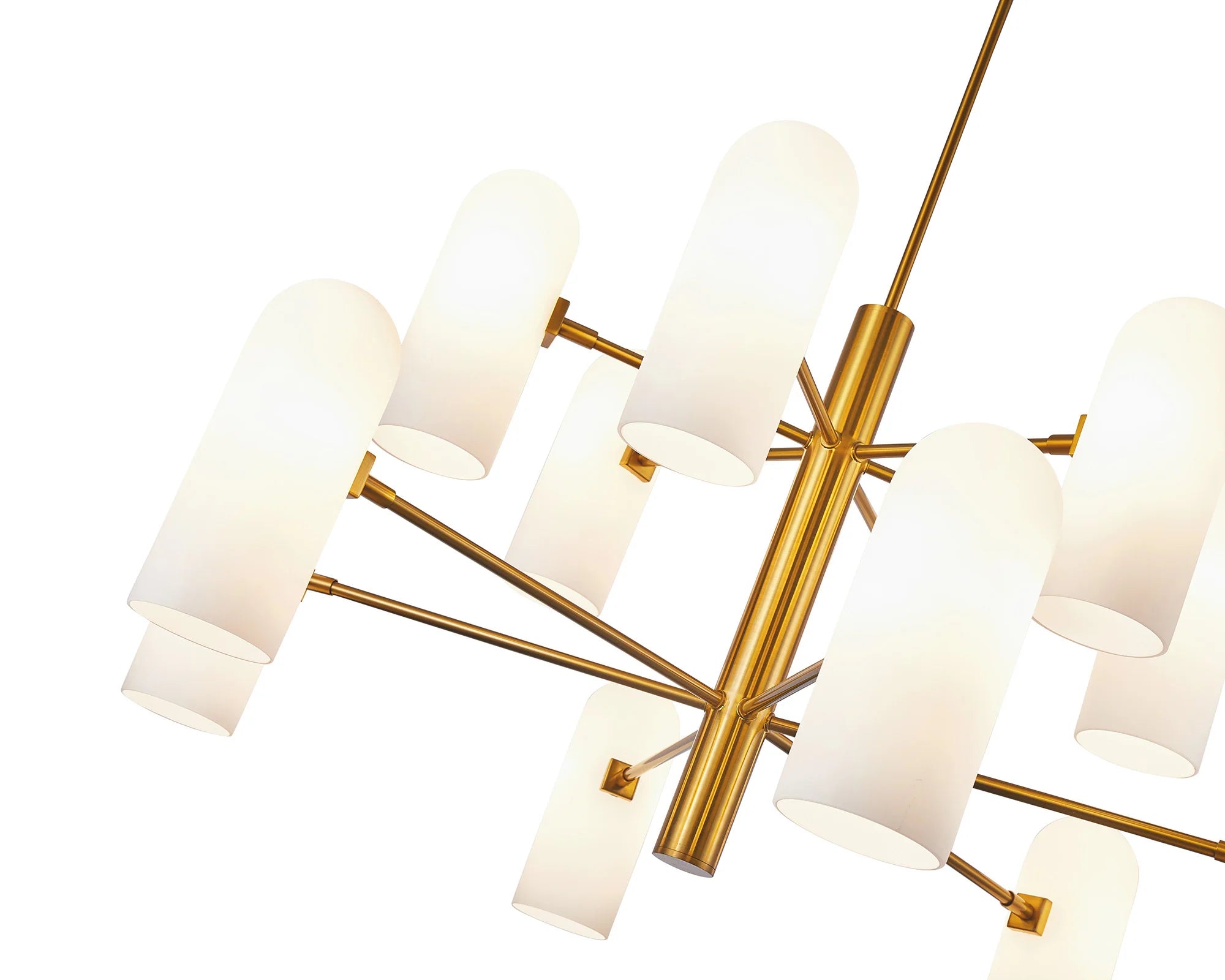 Pawson Brass & White Glass Chandelier