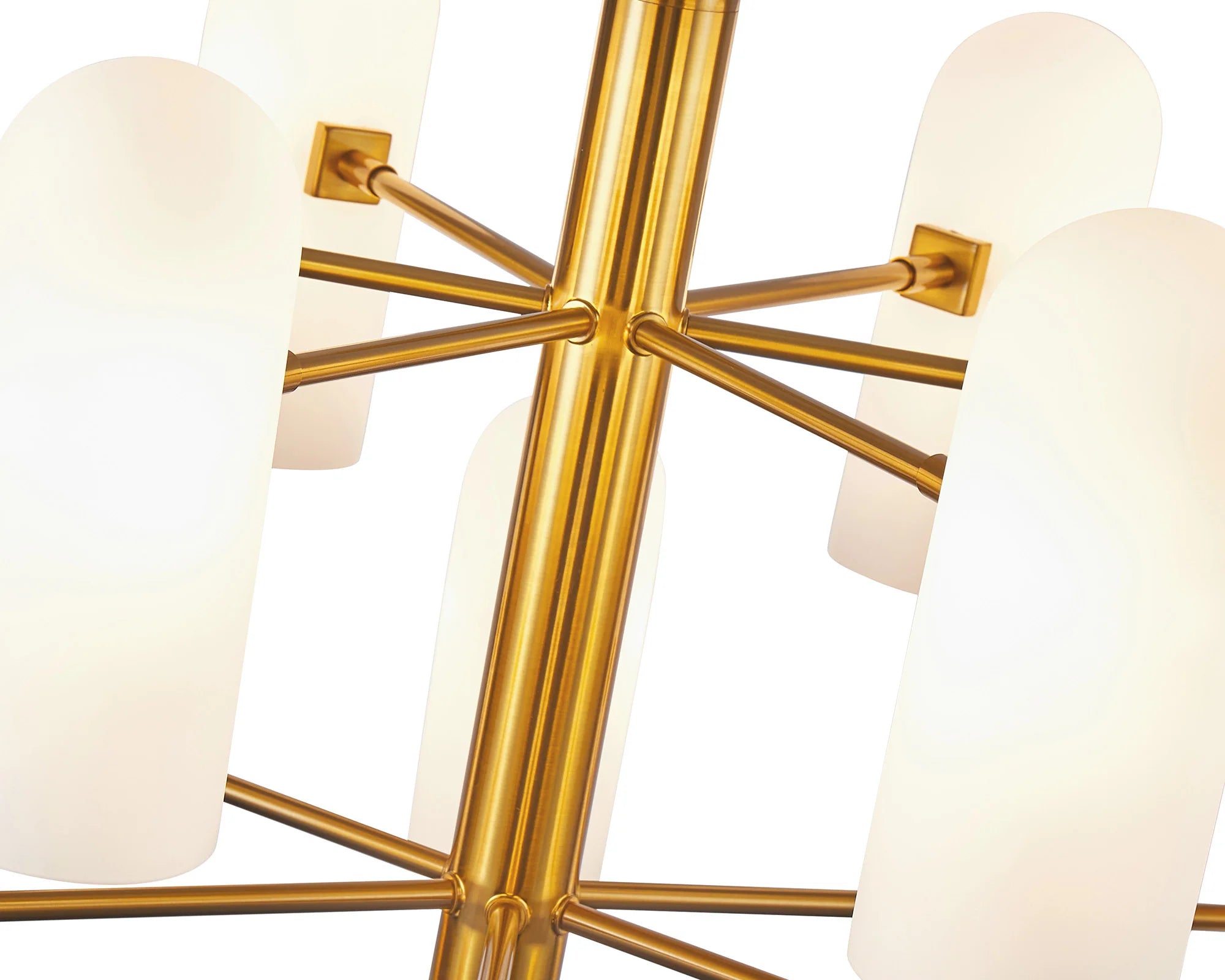 Pawson Brass & White Glass Chandelier