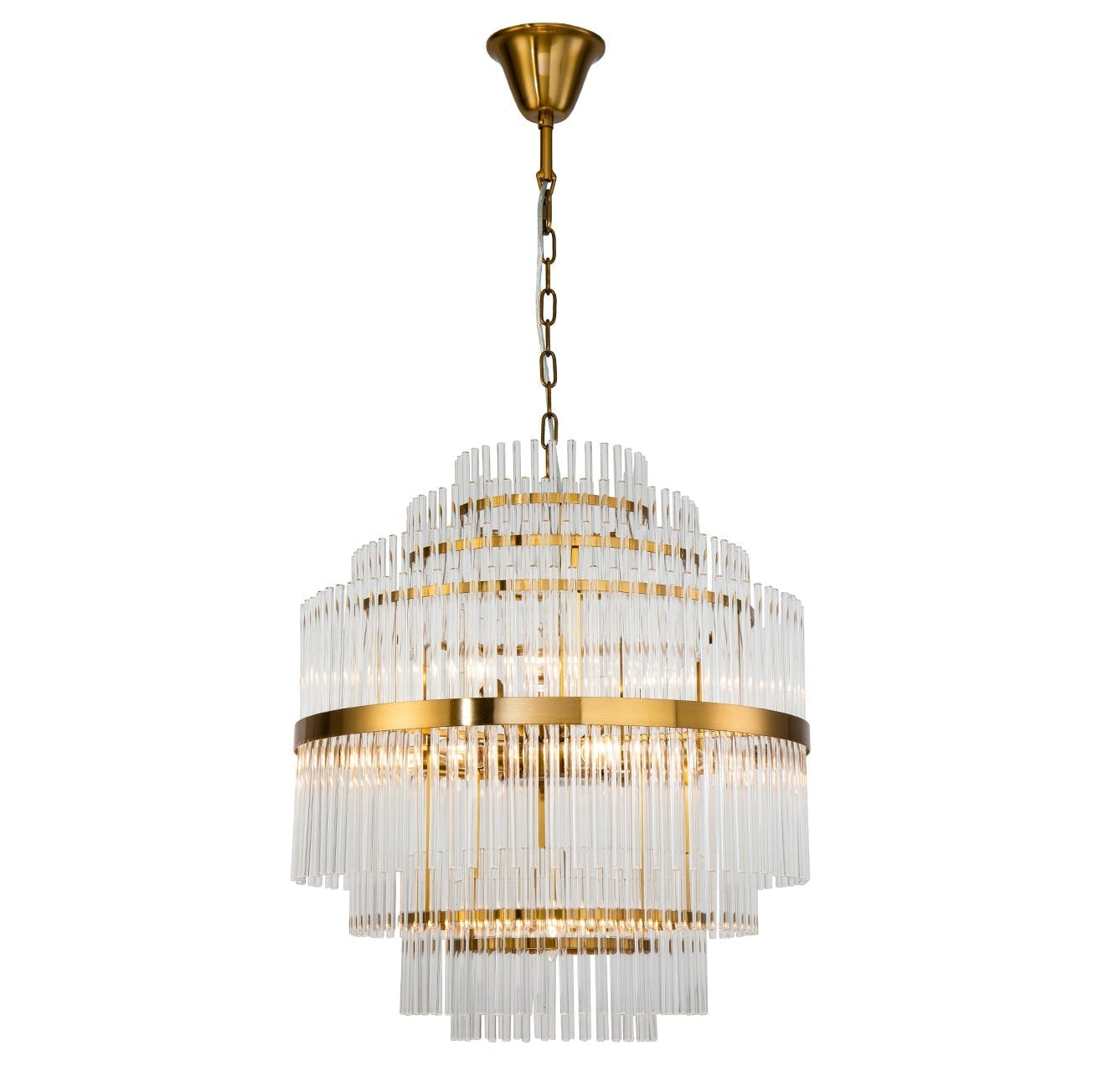 Gem Antique Brass & Clear Glass Pendant Light