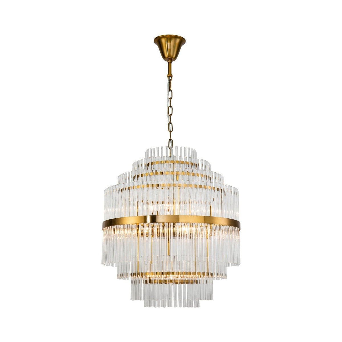 Gem Antique Brass & Clear Glass Pendant Light