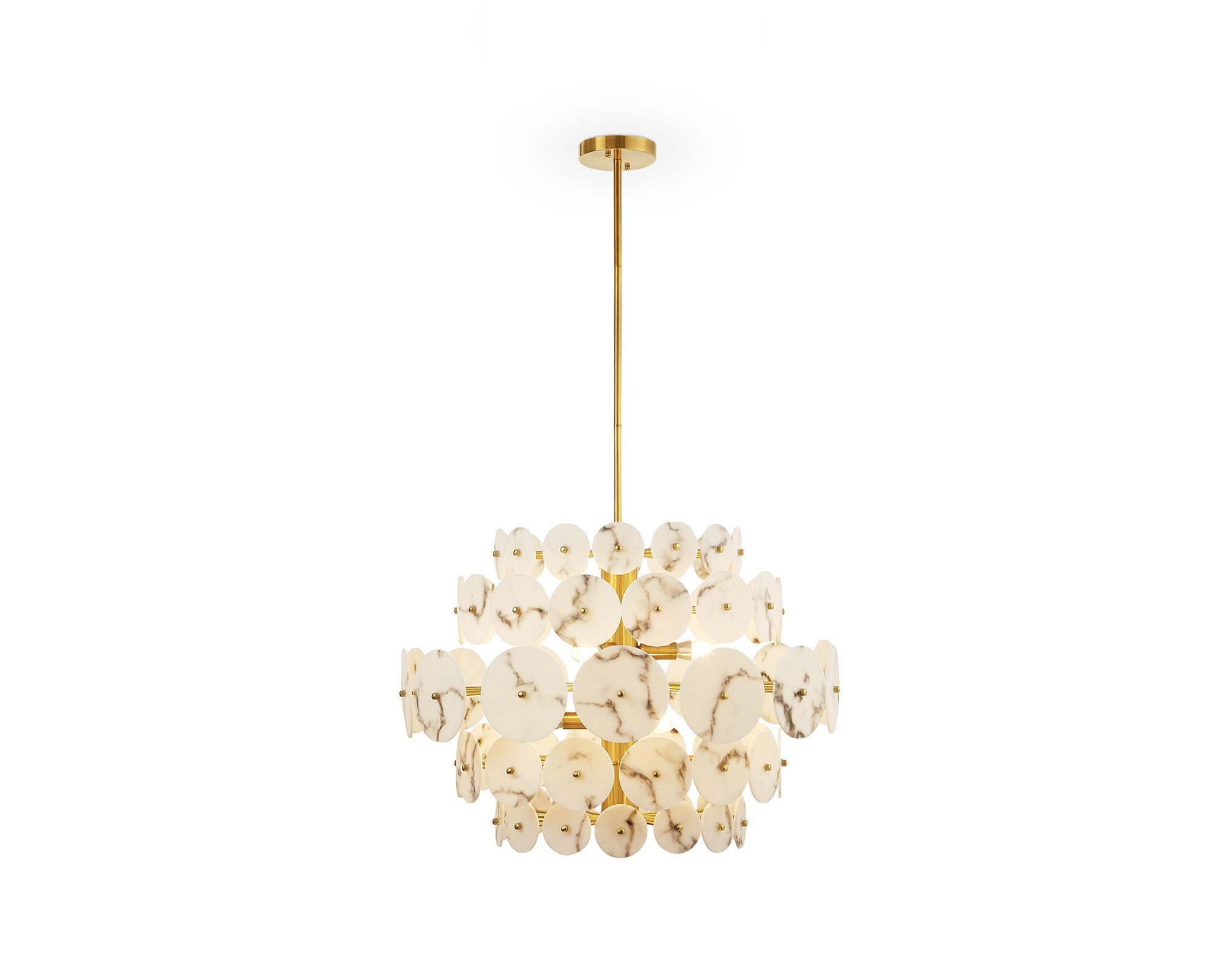 Momo Chandelier - Antique Brass & Alabaster Effect