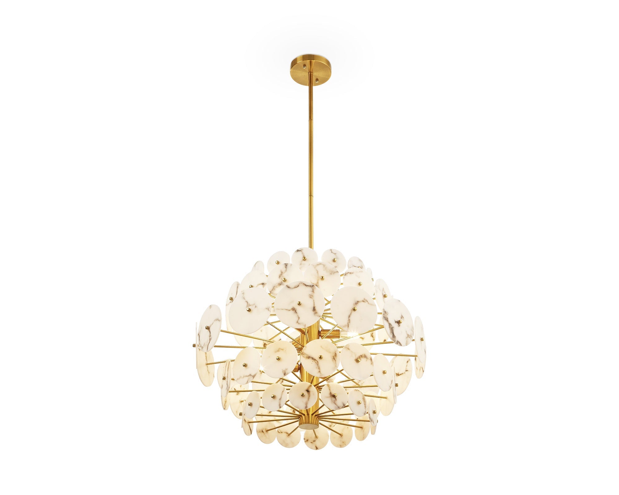 Momo Chandelier - Antique Brass & Alabaster Effect