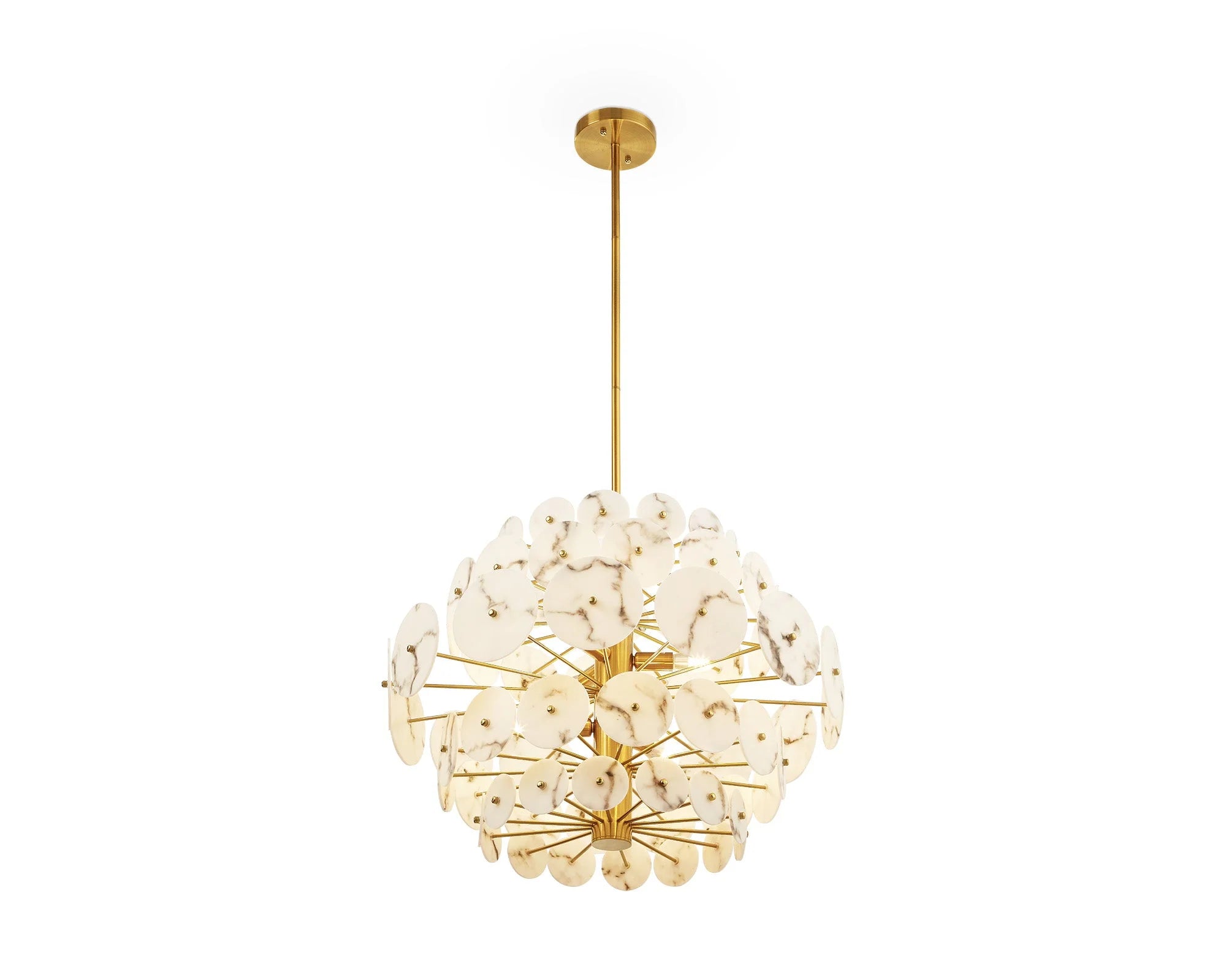 Momo Antique Brass & Alabaster Effect Chandelier