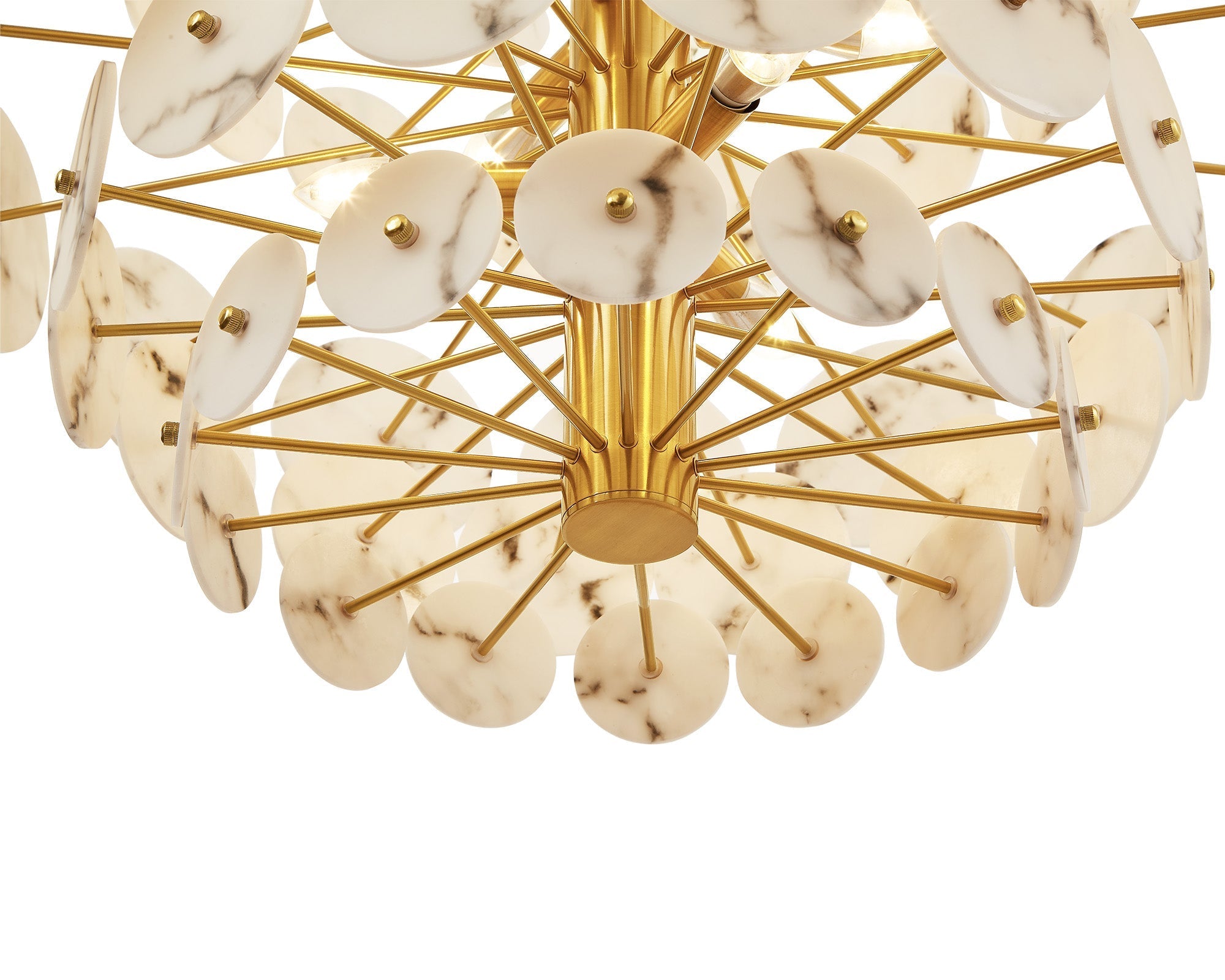 Momo Chandelier - Antique Brass & Alabaster Effect