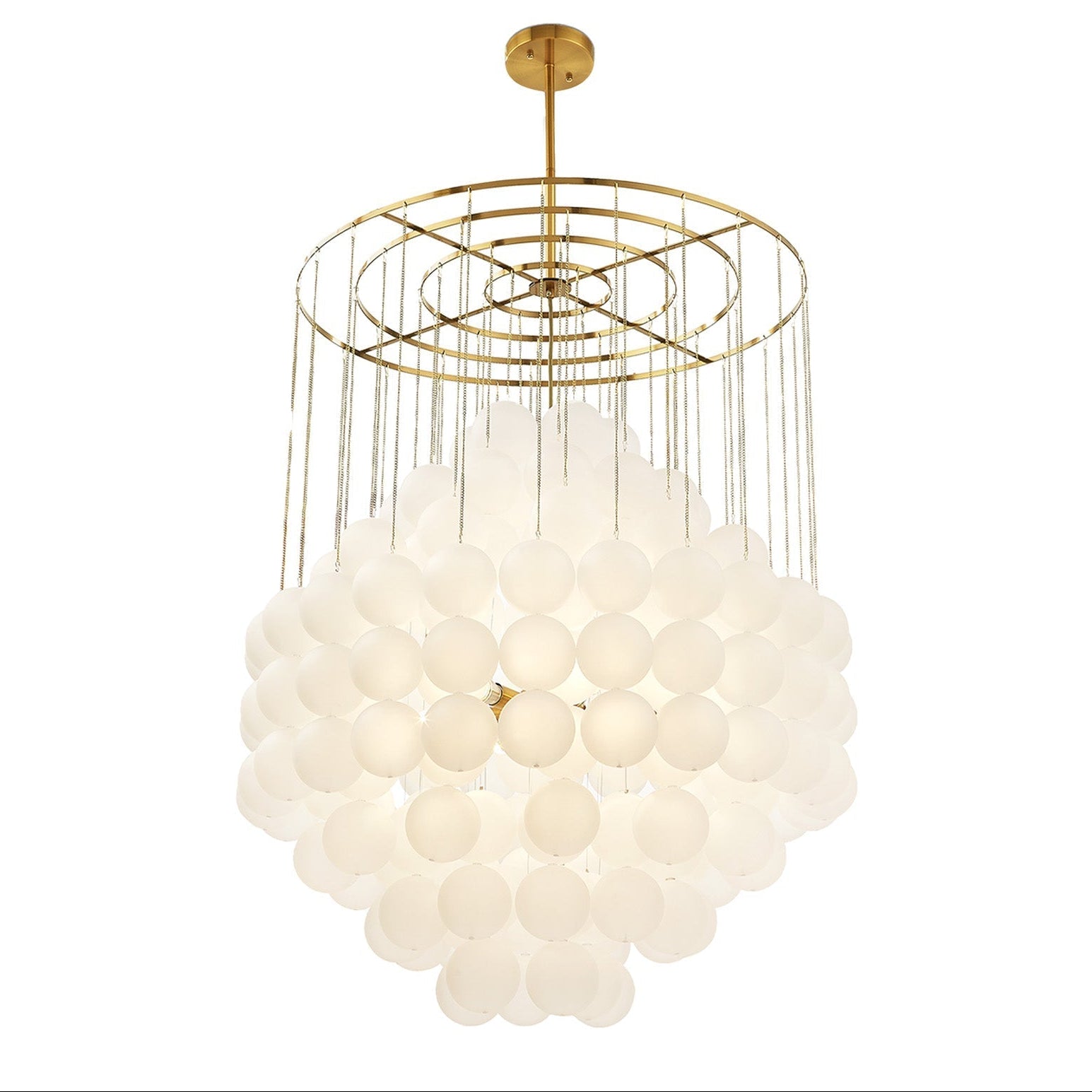 Moon Antique Brushed Brass Chandelier