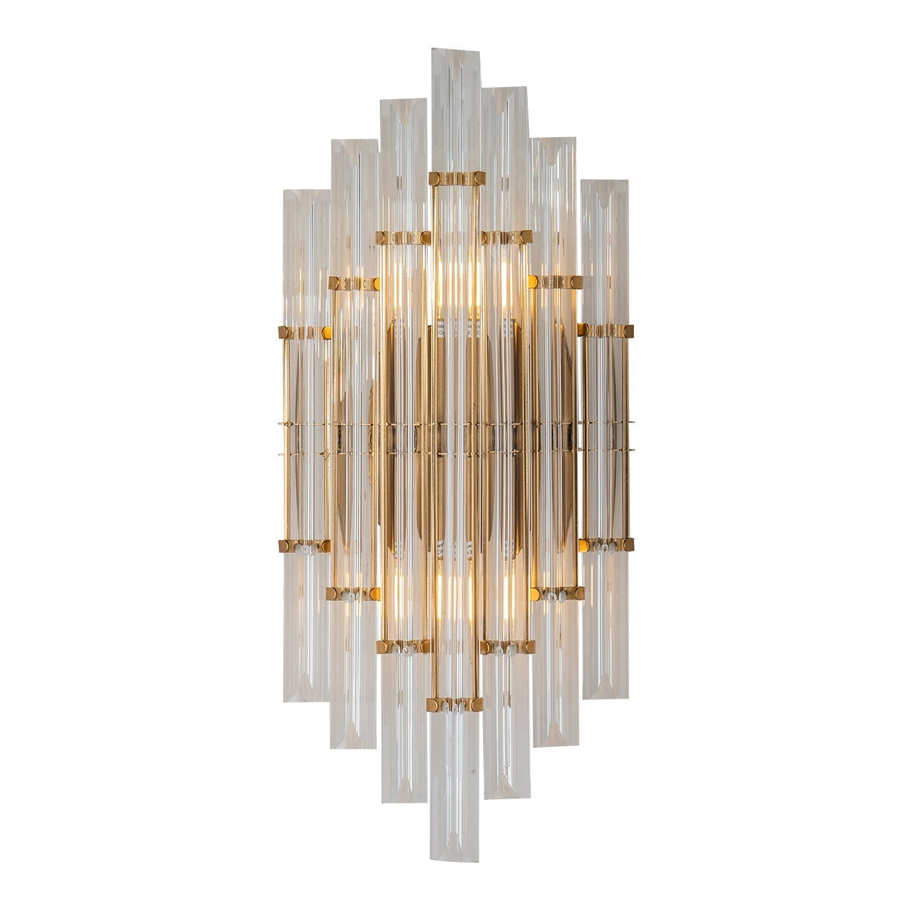 Drop Brushed Brass & Clear Glass Wall Light