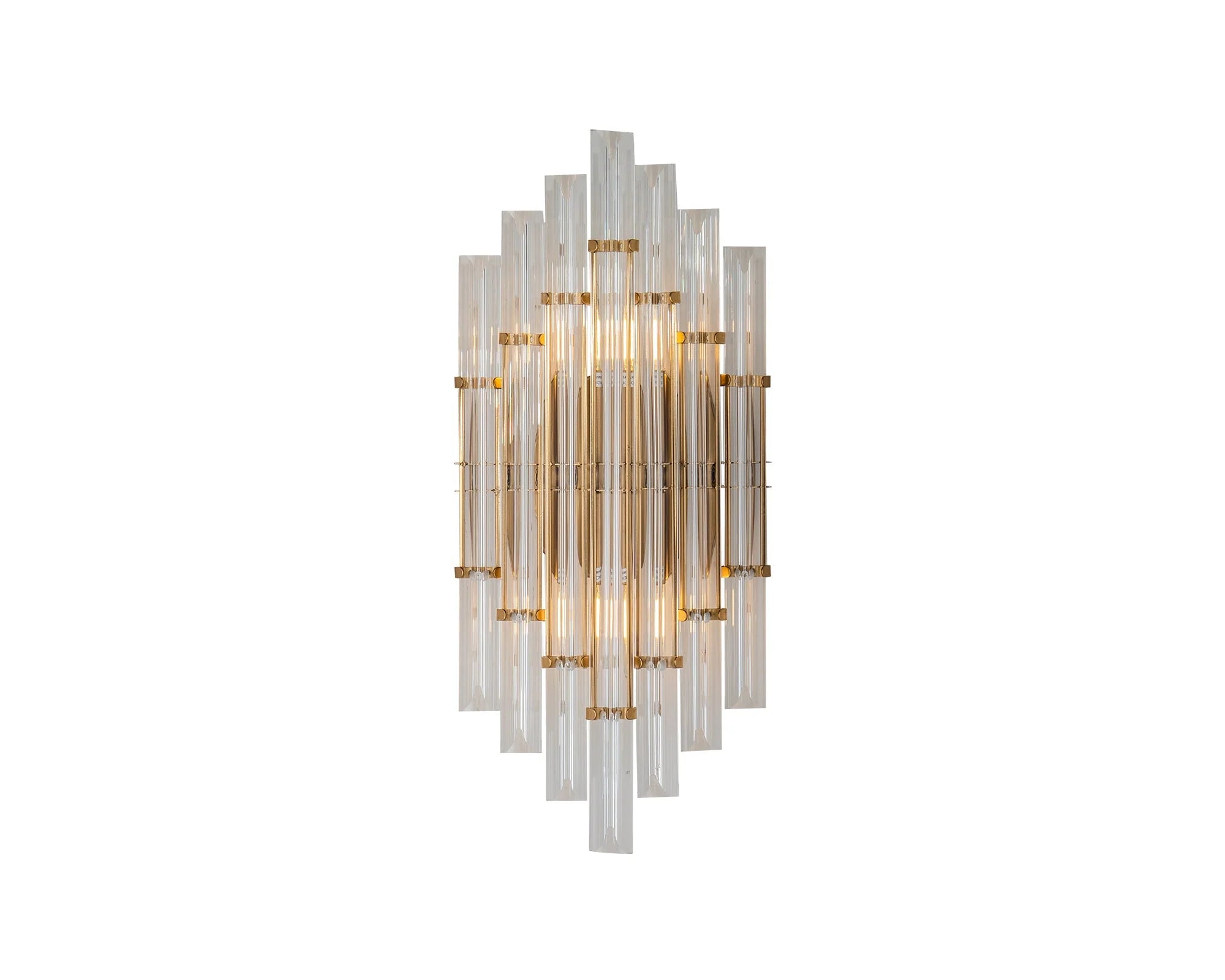 Drop Brushed Brass & Clear Glass Wall Light