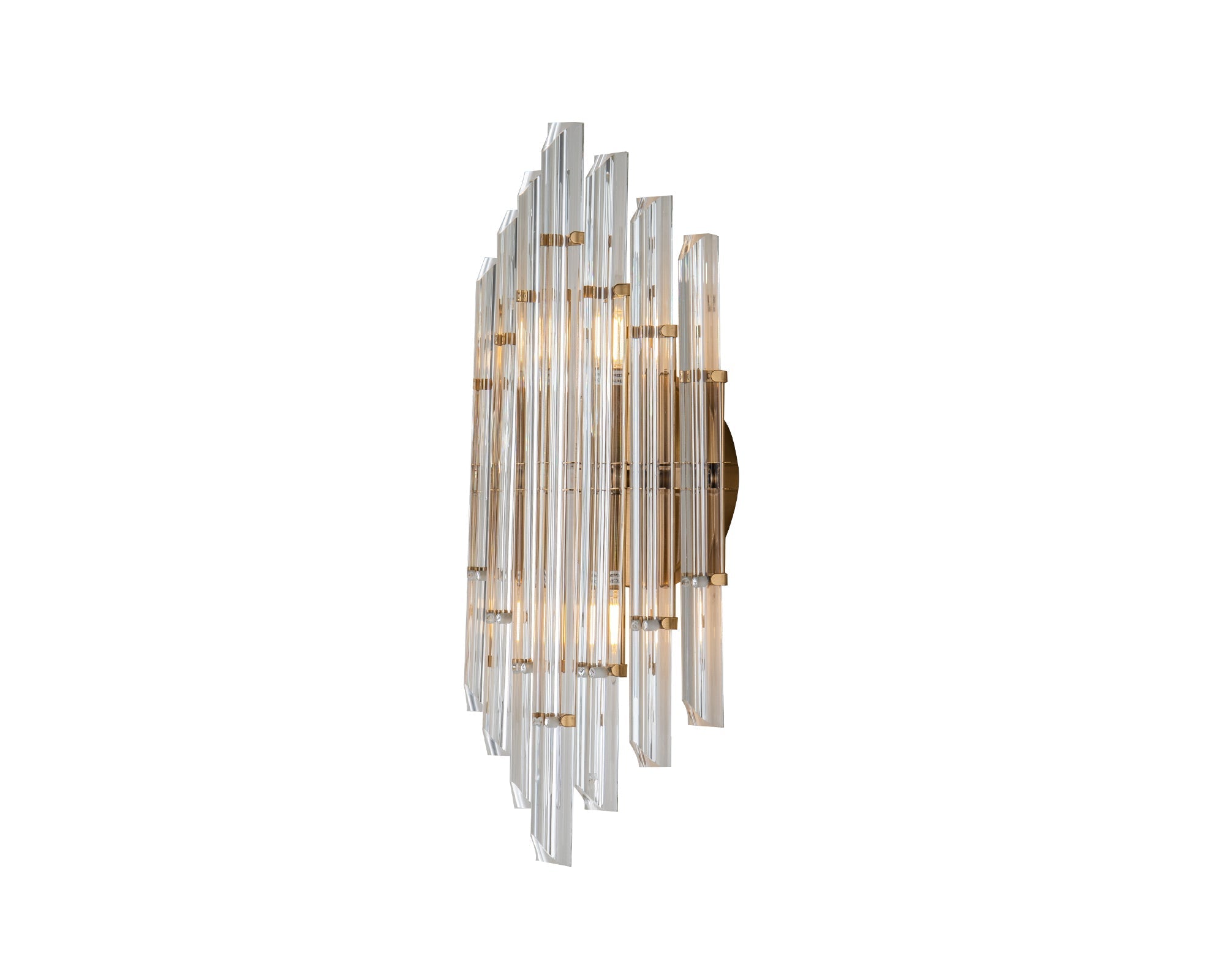 Drop Brushed Brass & Clear Glass Wall Light