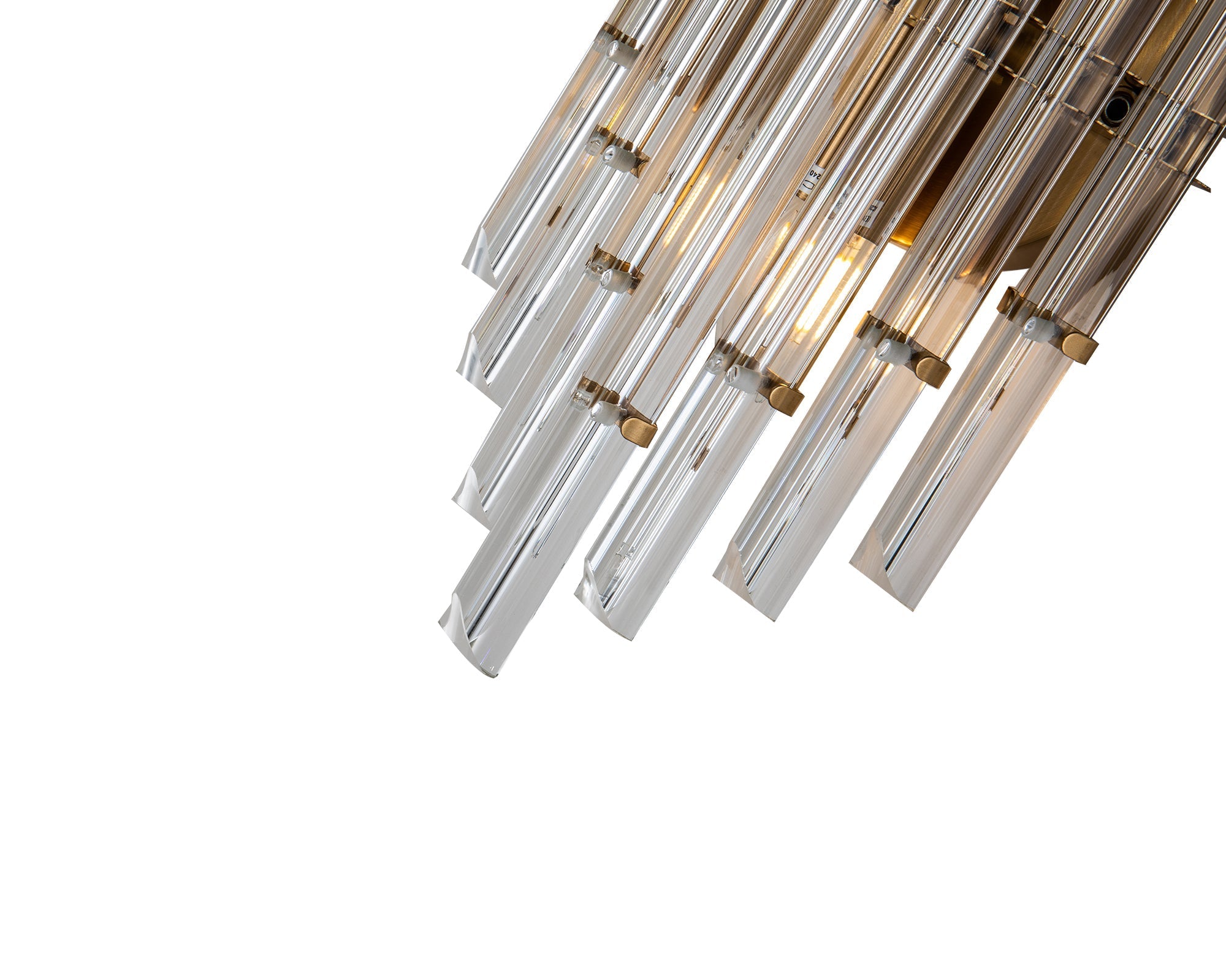 Drop Brushed Brass & Clear Glass Wall Light