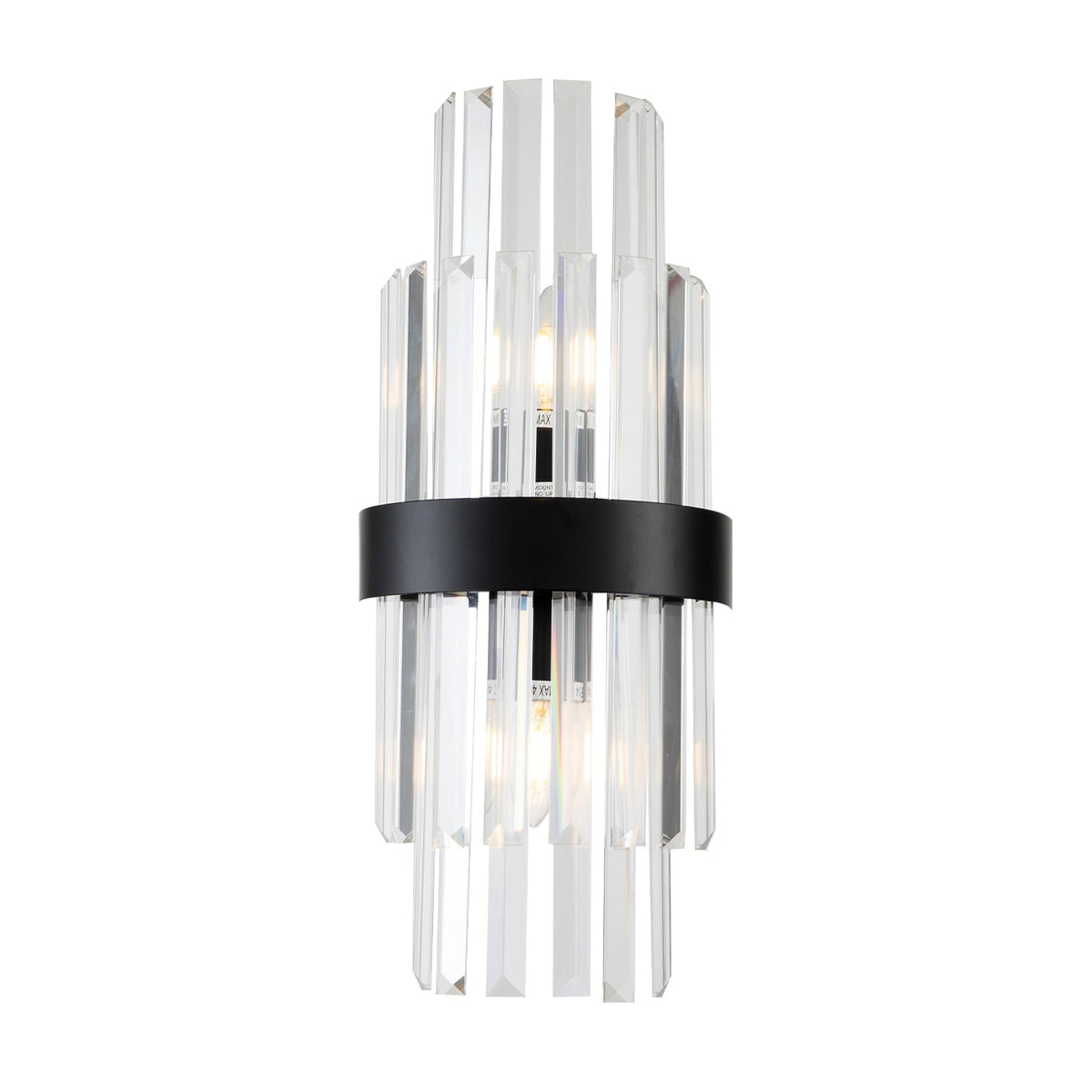 Regency Matt Black & Clear Glass Wall Light