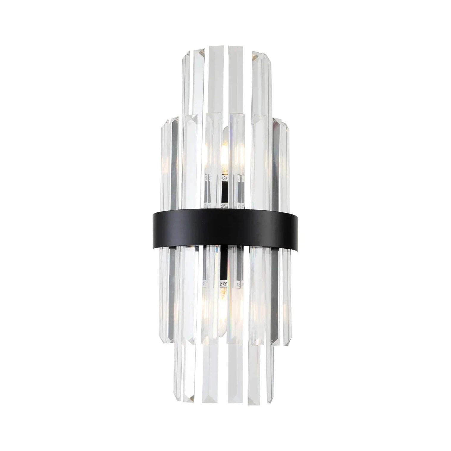 Regency Matt Black & Clear Glass Wall Light